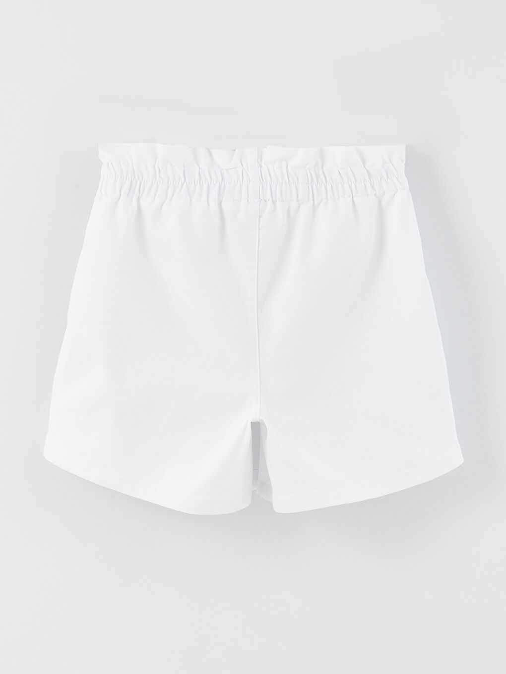 Beyaz Beli Lastikli Basic Kız Çocuk Şort Etek-1