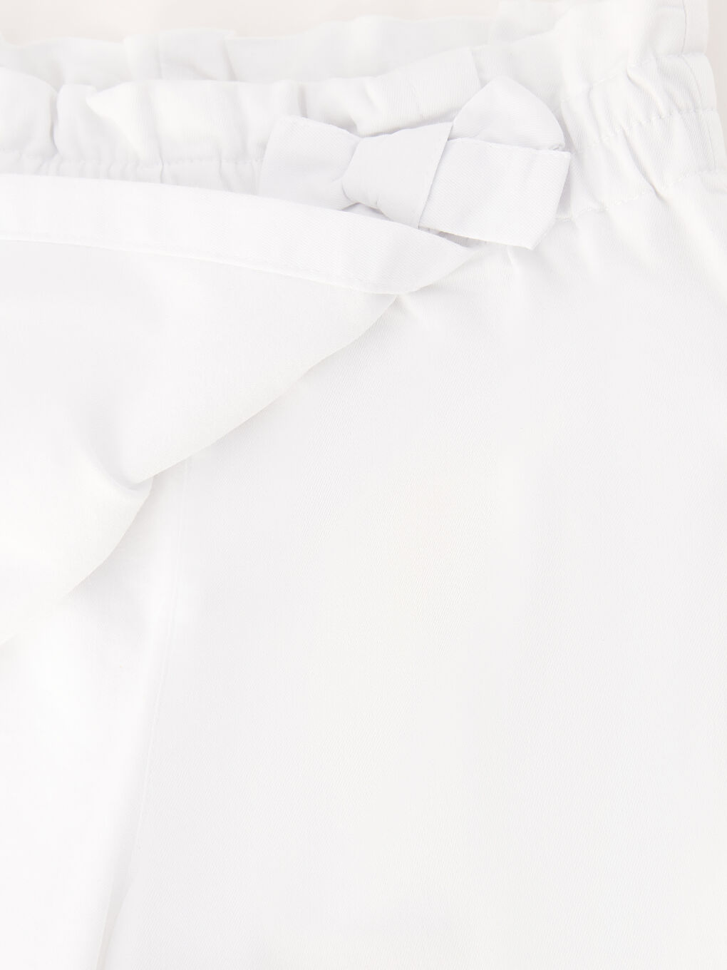 Beyaz Beli Lastikli Basic Kız Çocuk Şort Etek-2