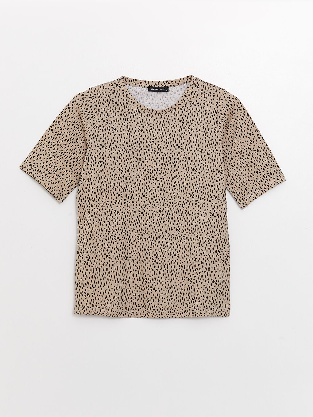 T-shirt à manches courtes à motifs avec col rond pour Femmes-5