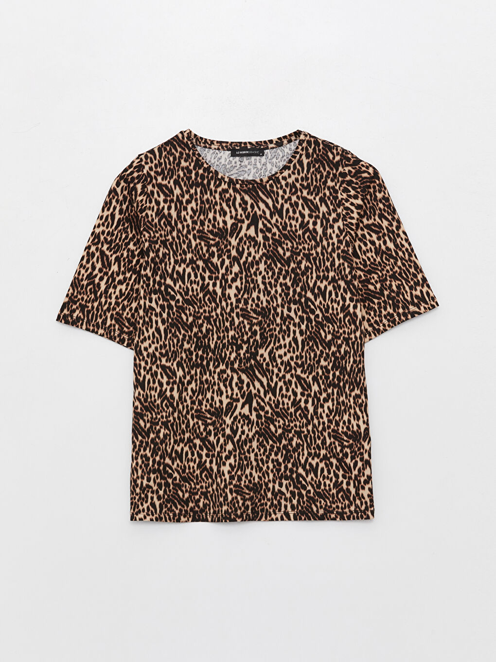 Crew Neck Patterned Short Sleeve Women's T-Shirt-5