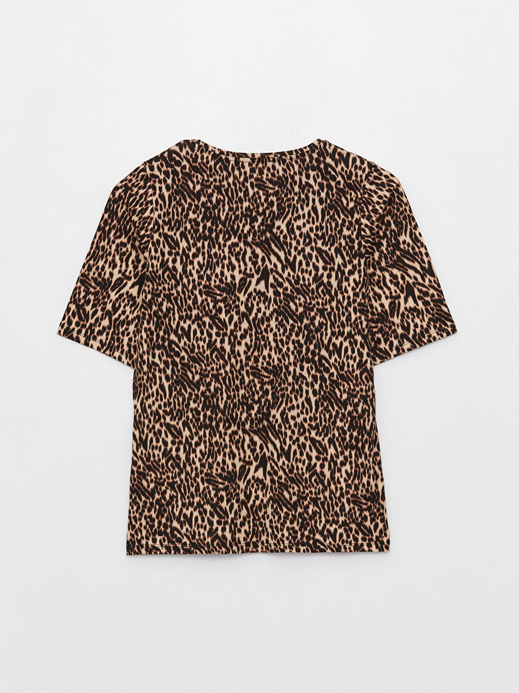 Crew Neck Patterned Short Sleeve Women's T-Shirt-6