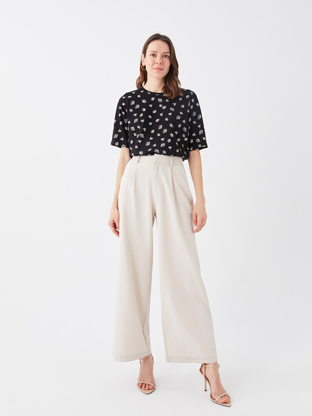 T-shirt À Manches Courtes À Motifs Avec Col Rond Pour Femmes-2