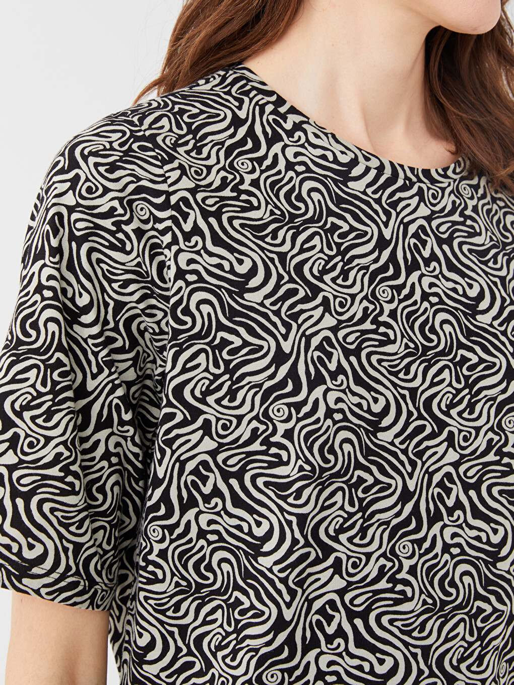 T-shirt À Manches Courtes À Motifs Avec Col Rond Pour Femmes-3