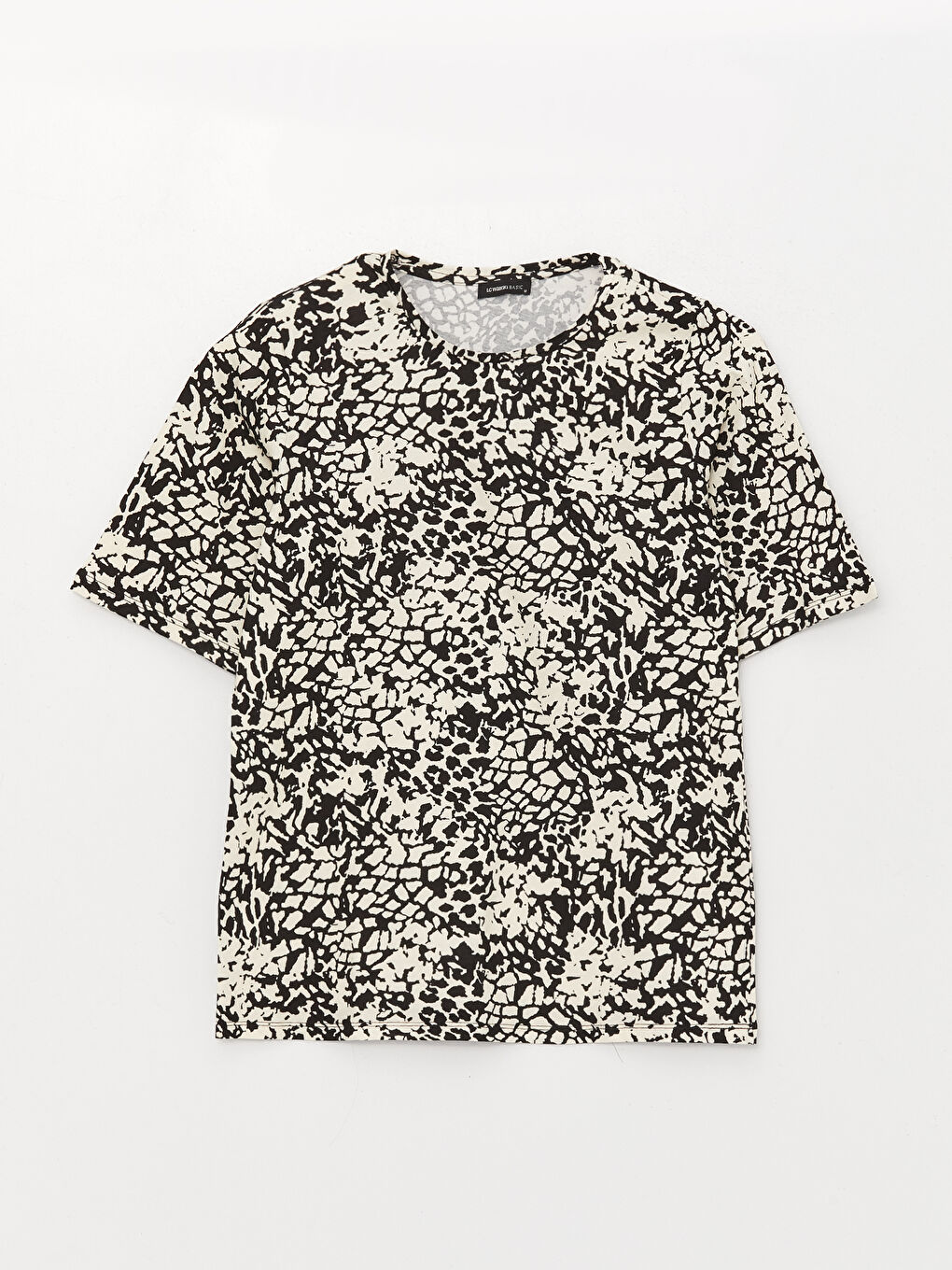 Crew Neck Patterned Short Sleeve Women's T-Shirt-5