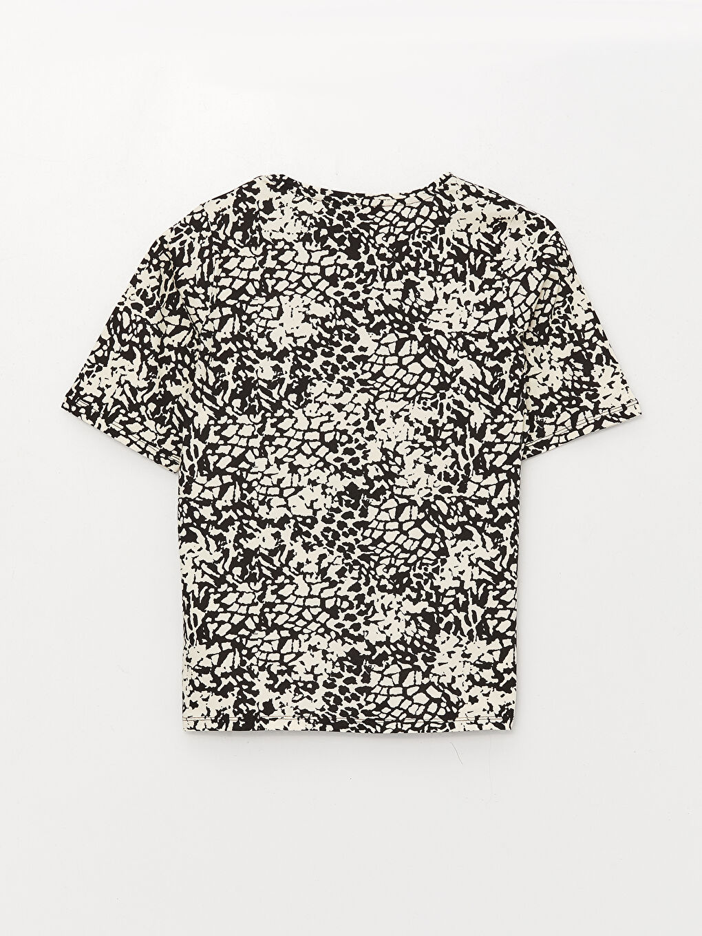 Crew Neck Patterned Short Sleeve Women's T-Shirt-6