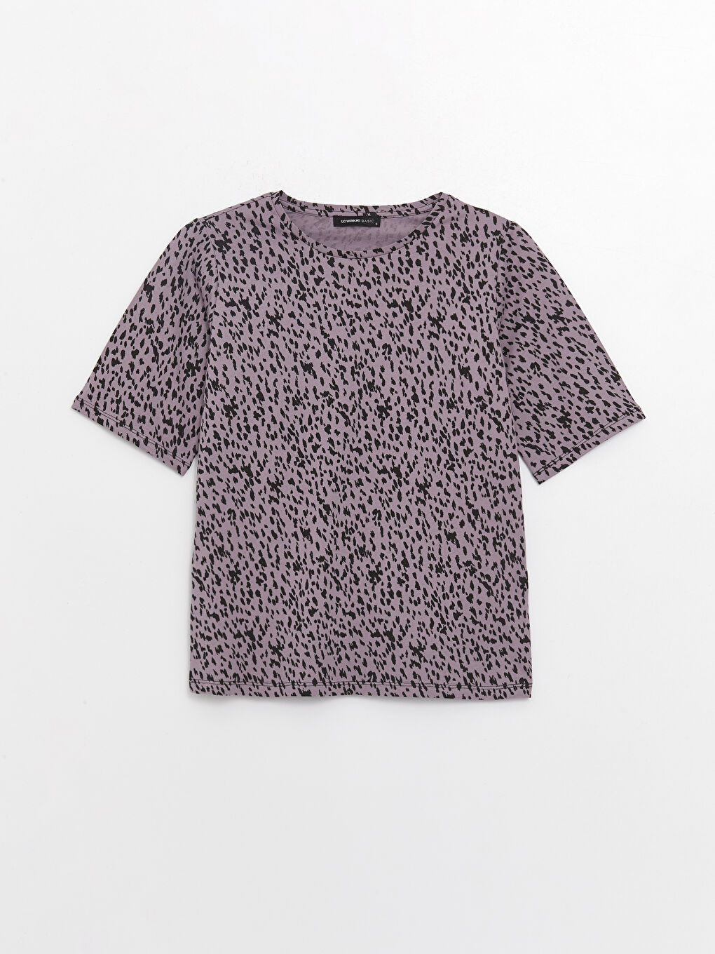 Crew Neck Patterned Short Sleeve Women's T-Shirt -S33569Z8-LSD