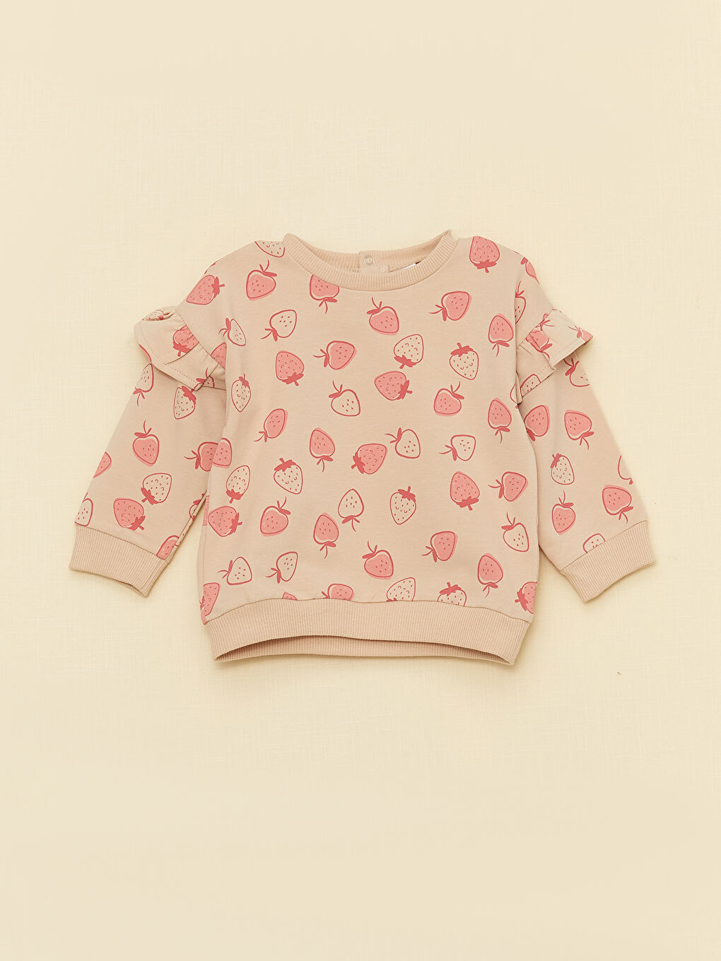 Комплект из 2 предметов: Толстовка с круглым вырезом, длинными рукавами и принтом для малышек и спортивные штаны-1