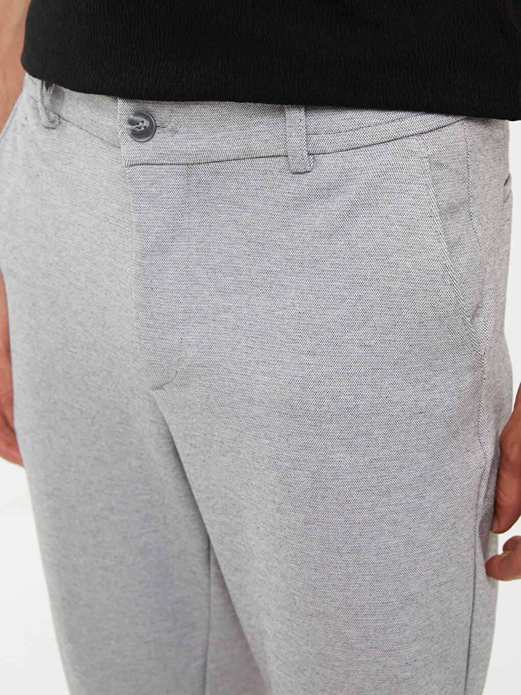 Slim Fit Knitted Men's Trousers-2