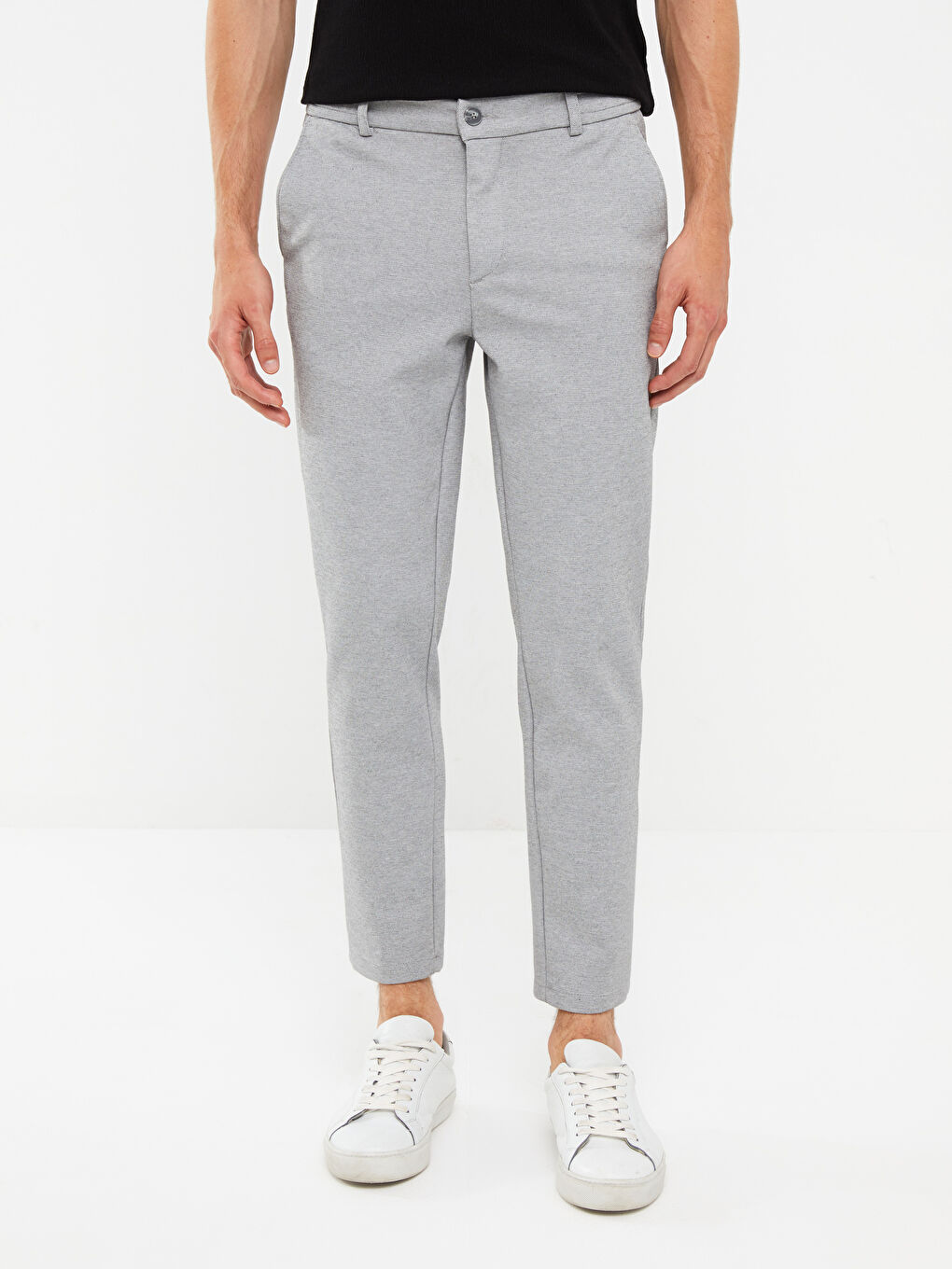 Slim Fit Knitted Men's Trousers-3