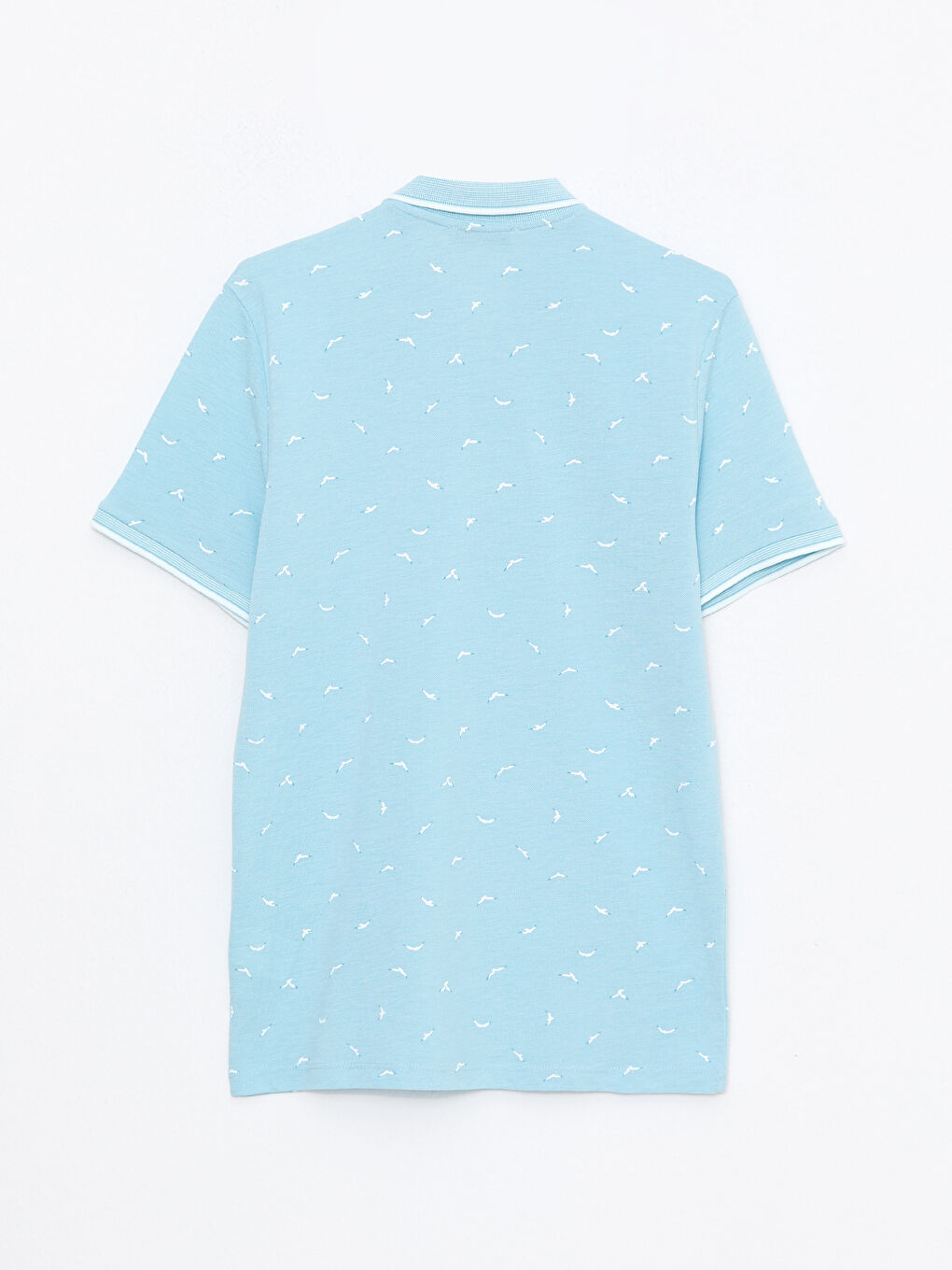 Yeşil Polo Yaka Kısa Kollu Desenli Erkek Tişört-6