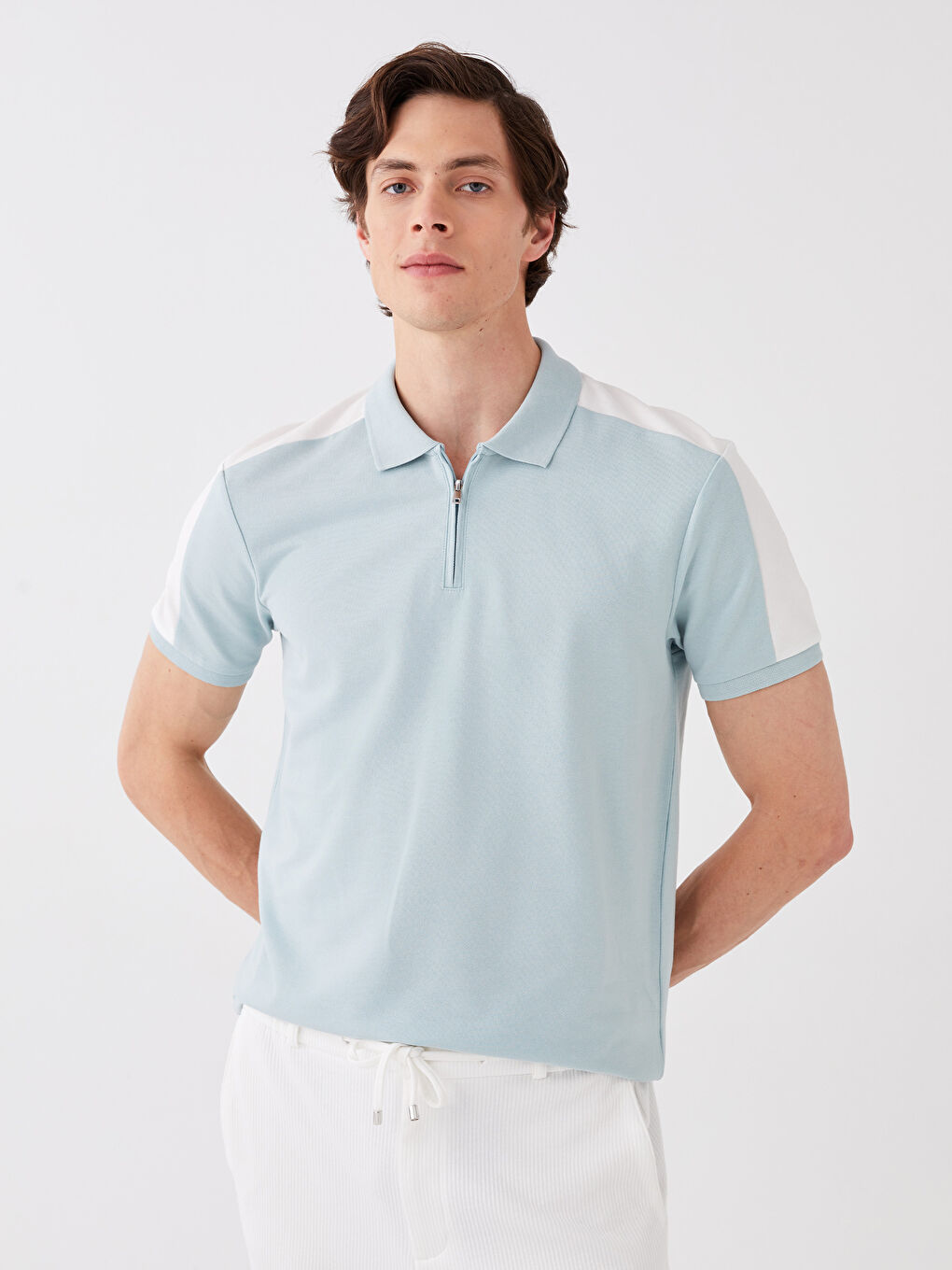 Polo Neck Short Sleeve Jersey Men's T-Shirt