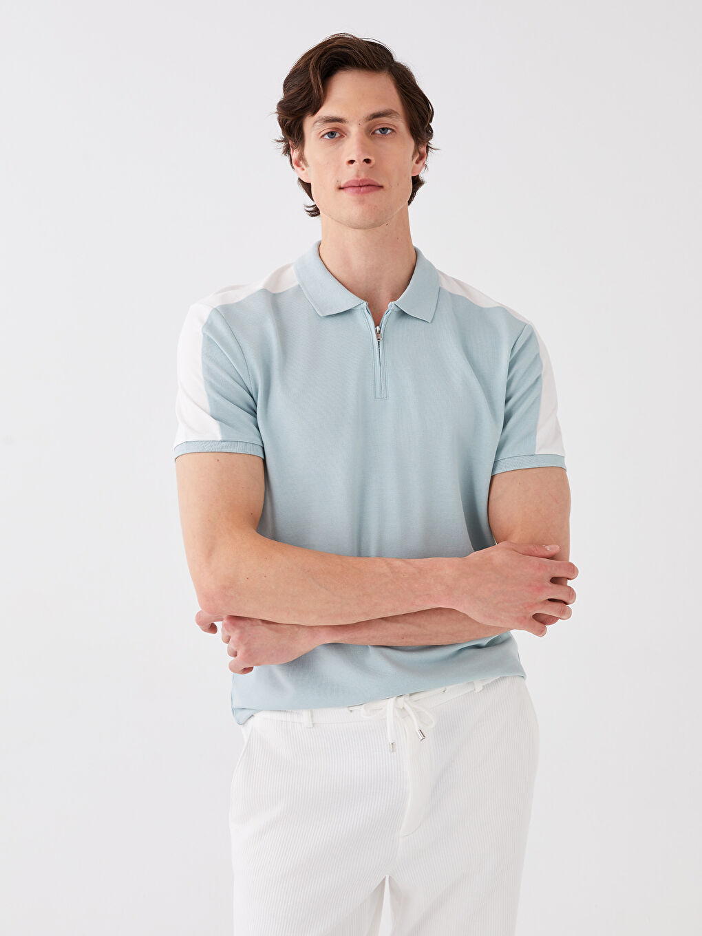 Polo Neck Short Sleeve Jersey Men's T-Shirt-1