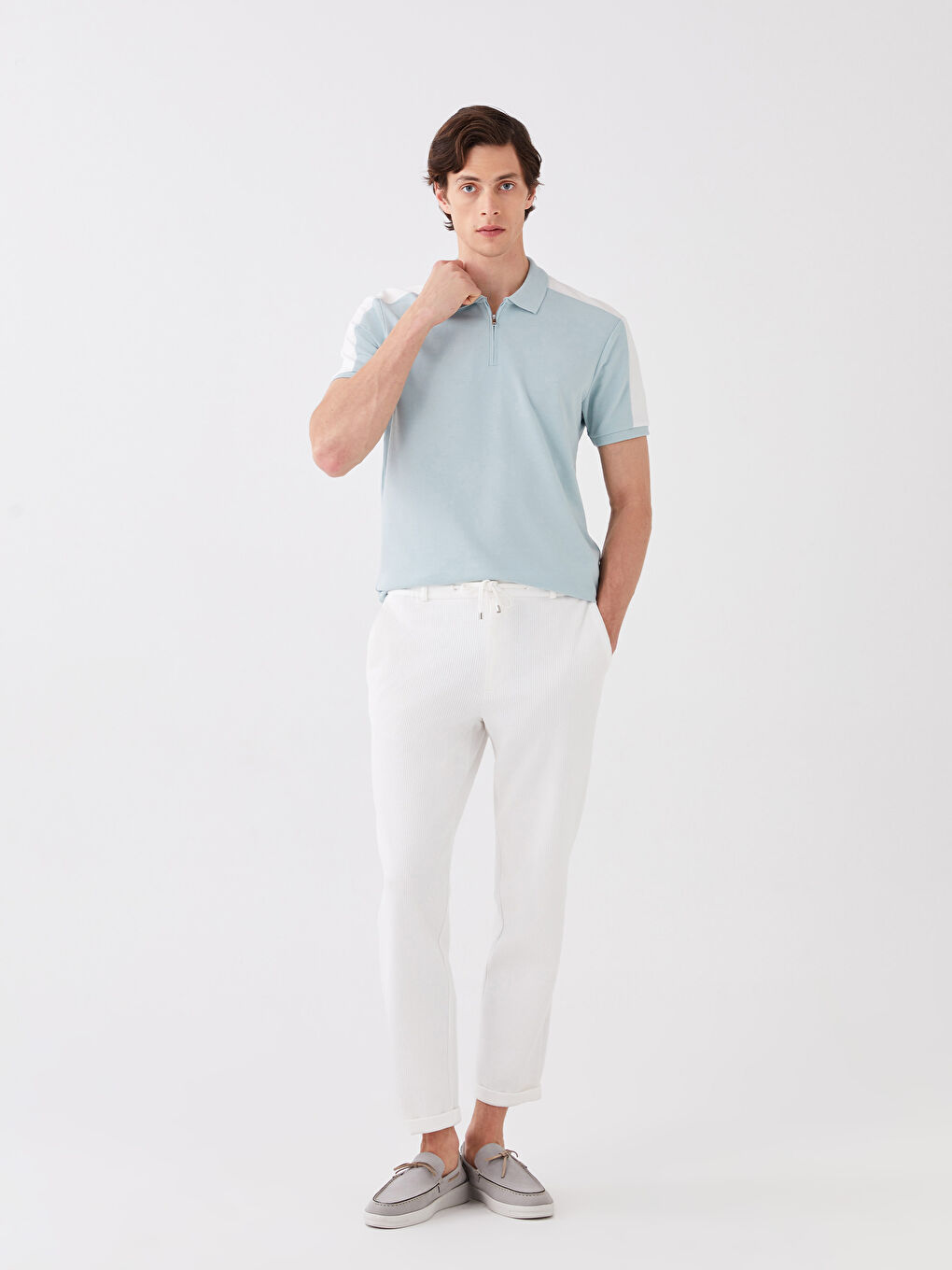 Polo Neck Short Sleeve Jersey Men's T-Shirt-3