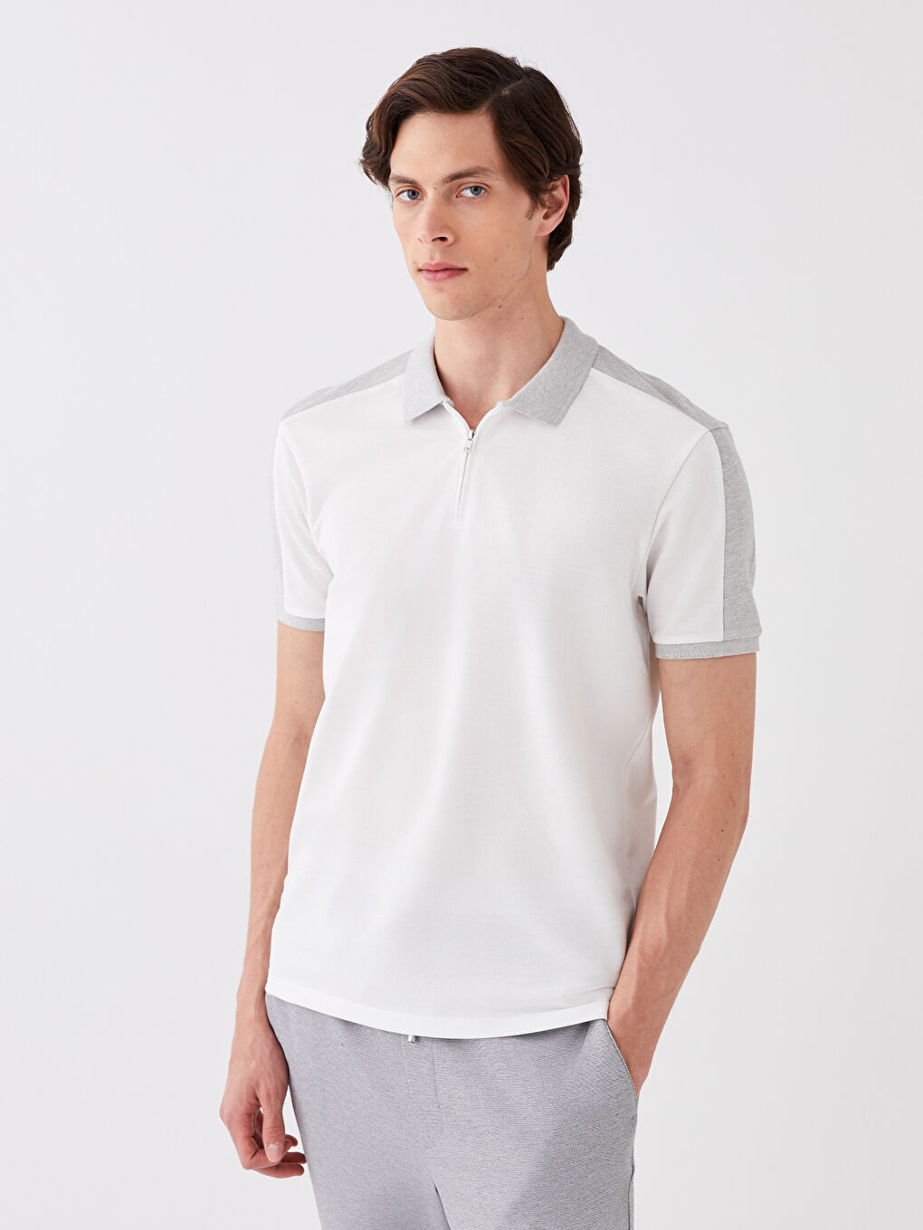 Polo Neck Short Sleeve Jersey Men's T-Shirt-1