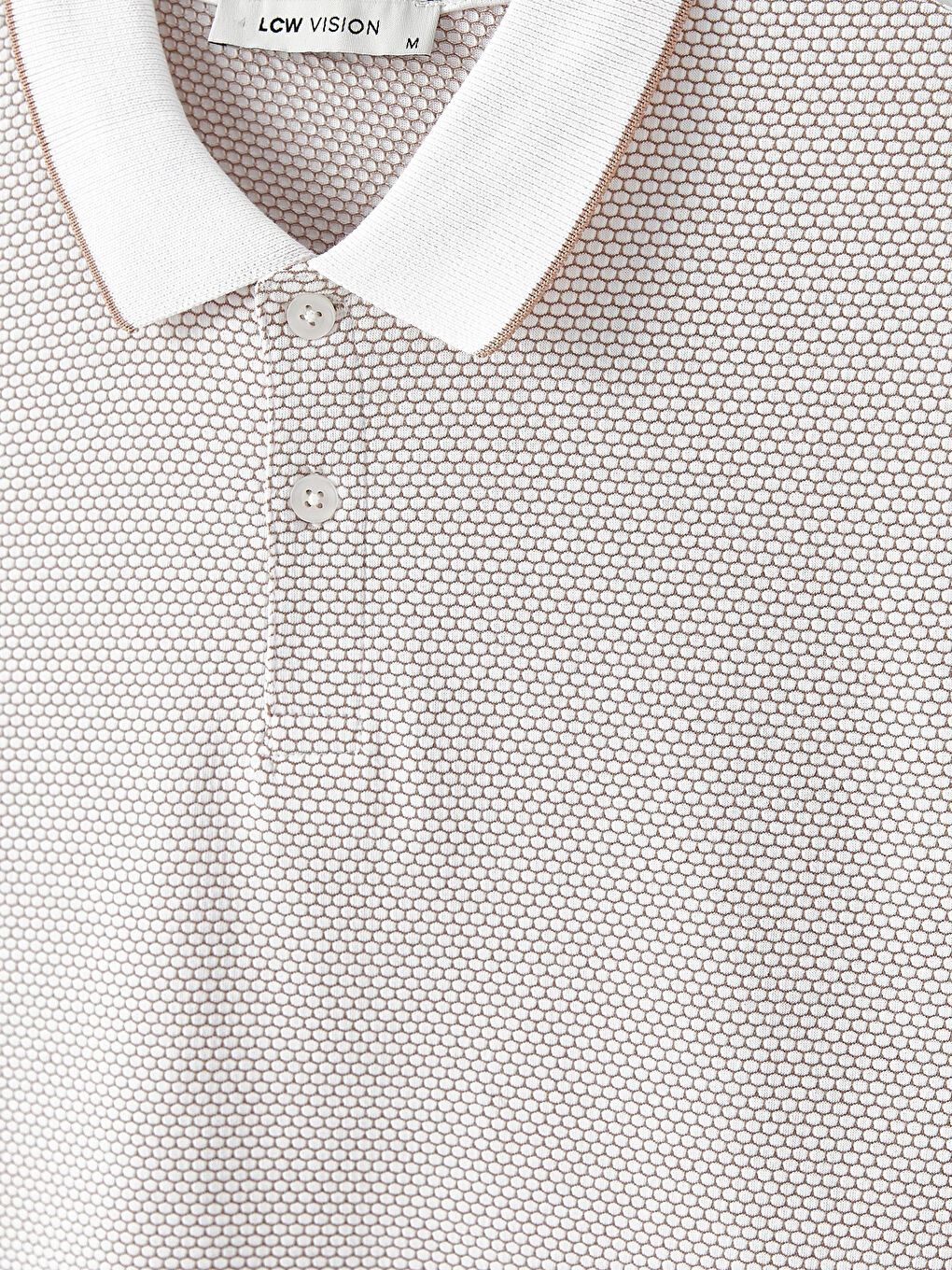 Beyaz Polo Yaka Kısa Kollu Erkek Tişört-6