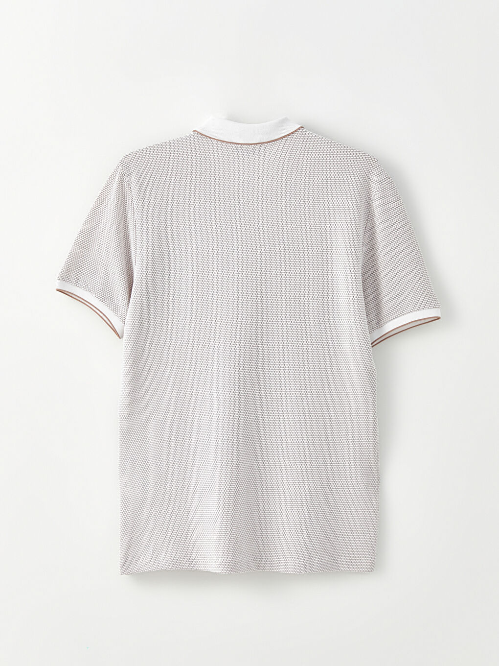 Beyaz Polo Yaka Kısa Kollu Erkek Tişört-7