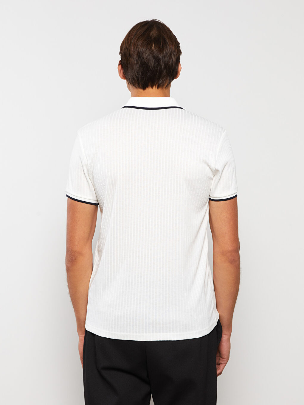 LCW Vision Polo Neck Short Sleeve Striped Men's T-Shirt -S33621Z8-J5E