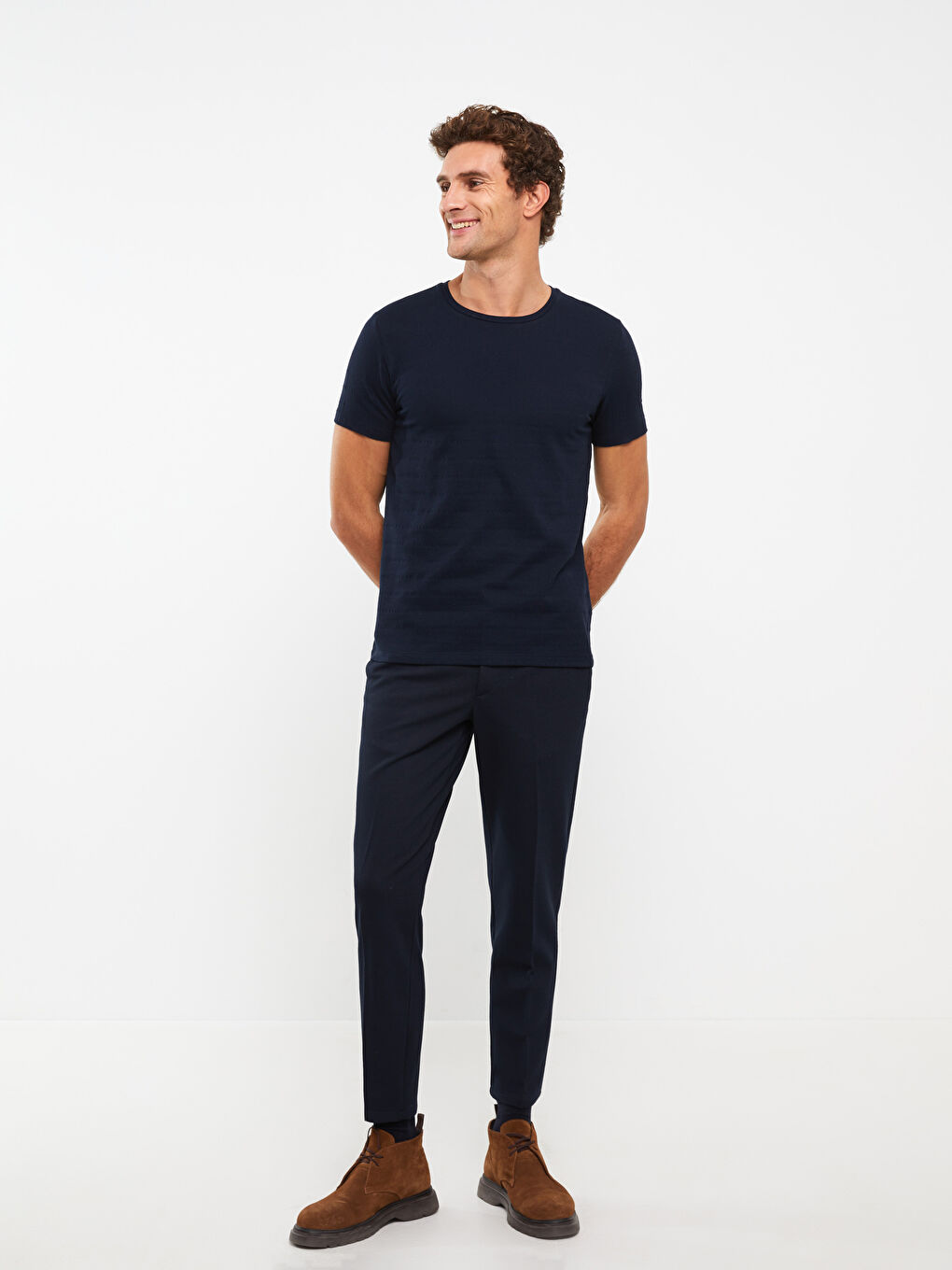 تي شيرت رجالي بكم قصير وكول مدور-2