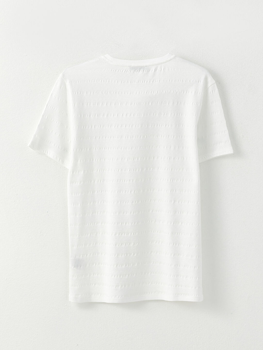 Ekru Bisiklet Yaka Kısa Kollu Çizgili Erkek Tişört-6