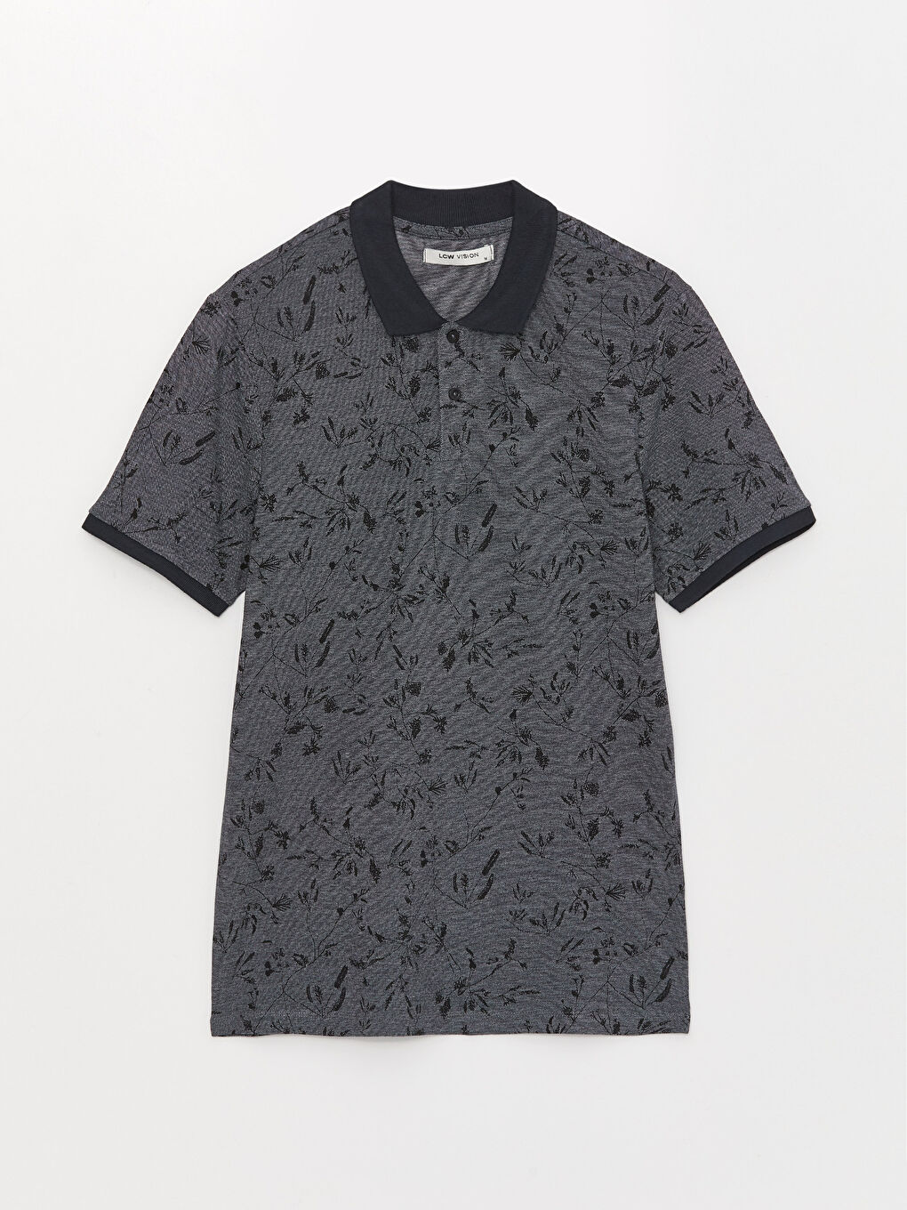Polo Neck Short Sleeve Patterned Men's T-Shirt -S33663Z8-LQ9