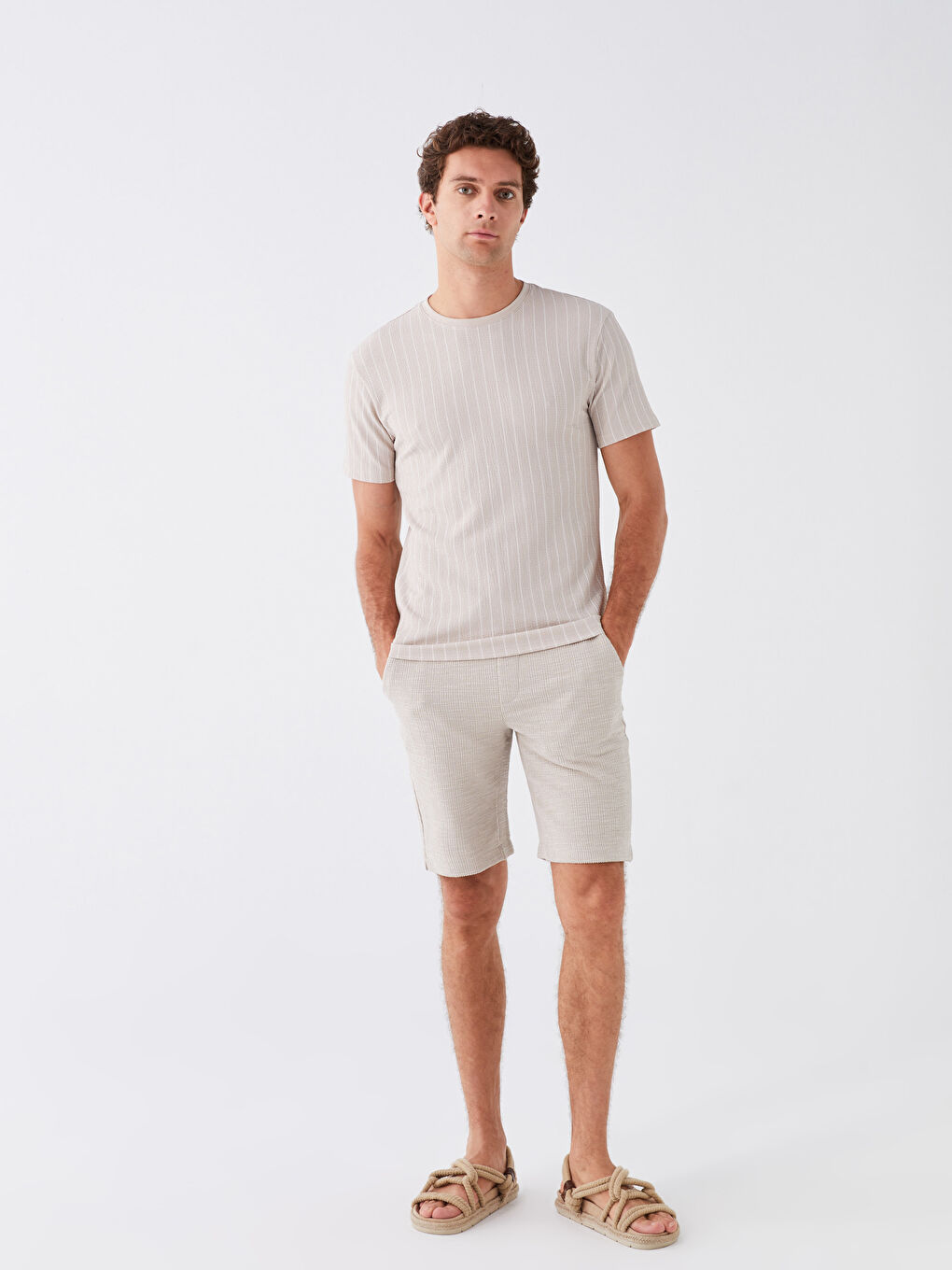 Crew Neck Short Sleeve Striped Men's T-Shirt-2