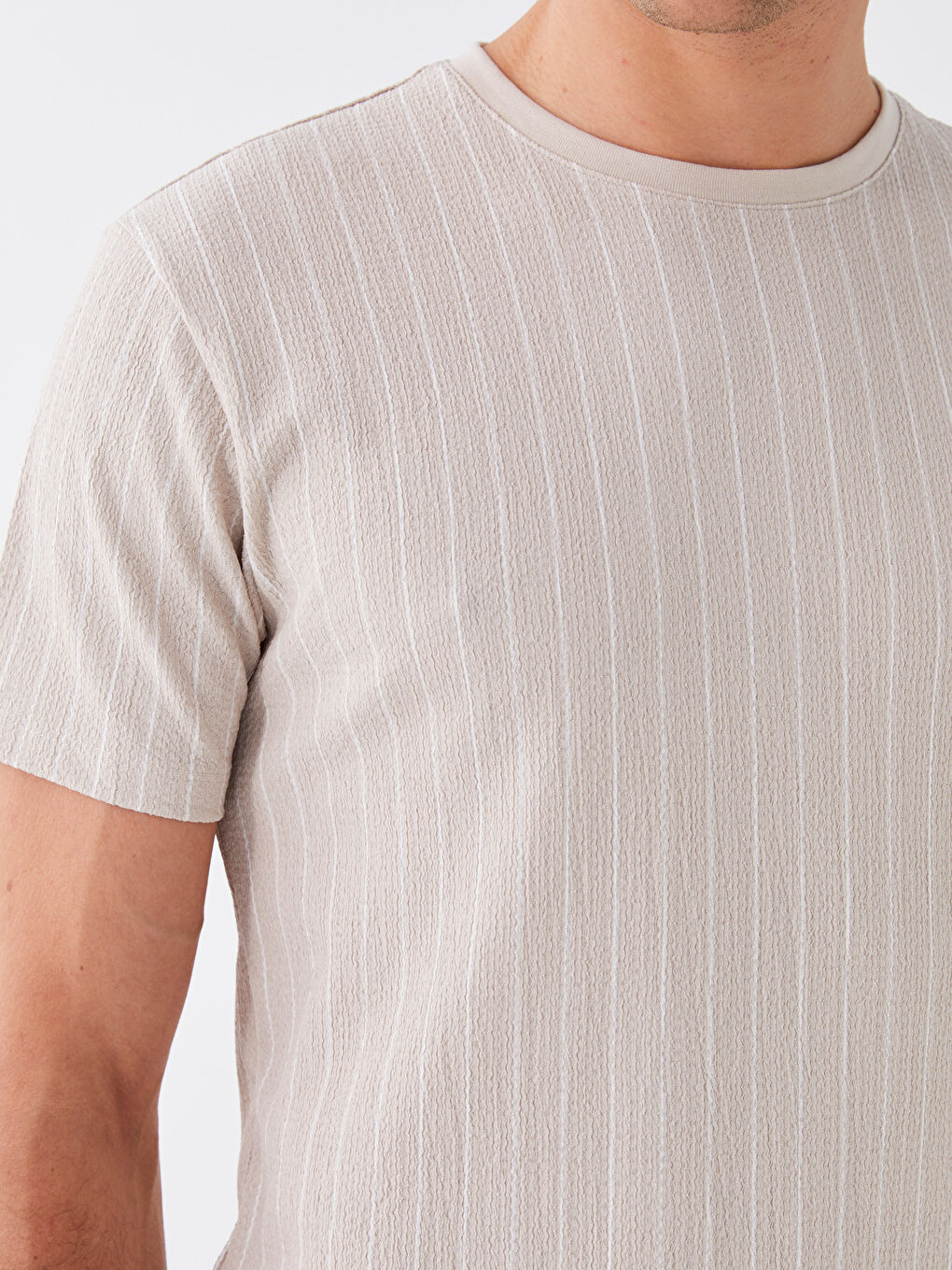 Crew Neck Short Sleeve Striped Men's T-Shirt-3