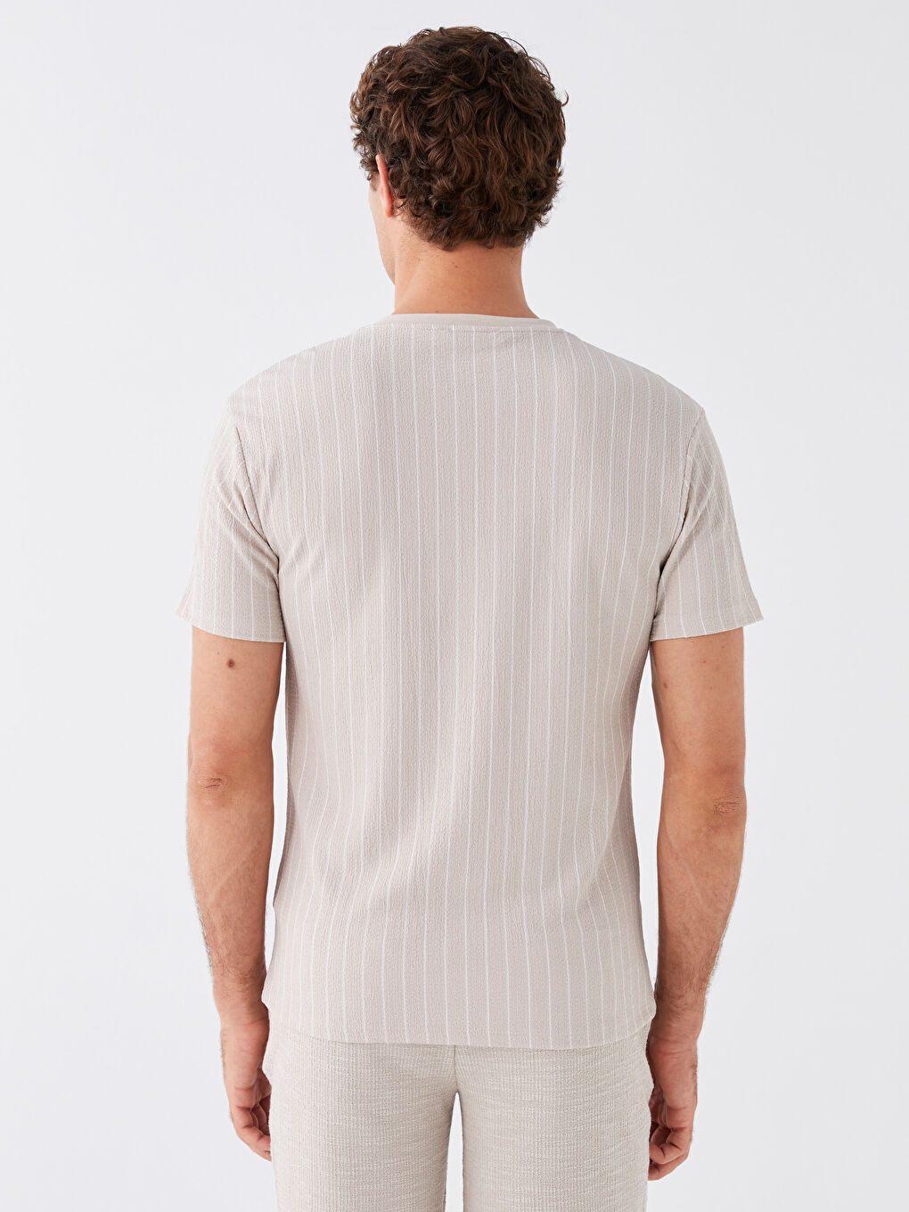 Crew Neck Short Sleeve Striped Men's T-Shirt-4