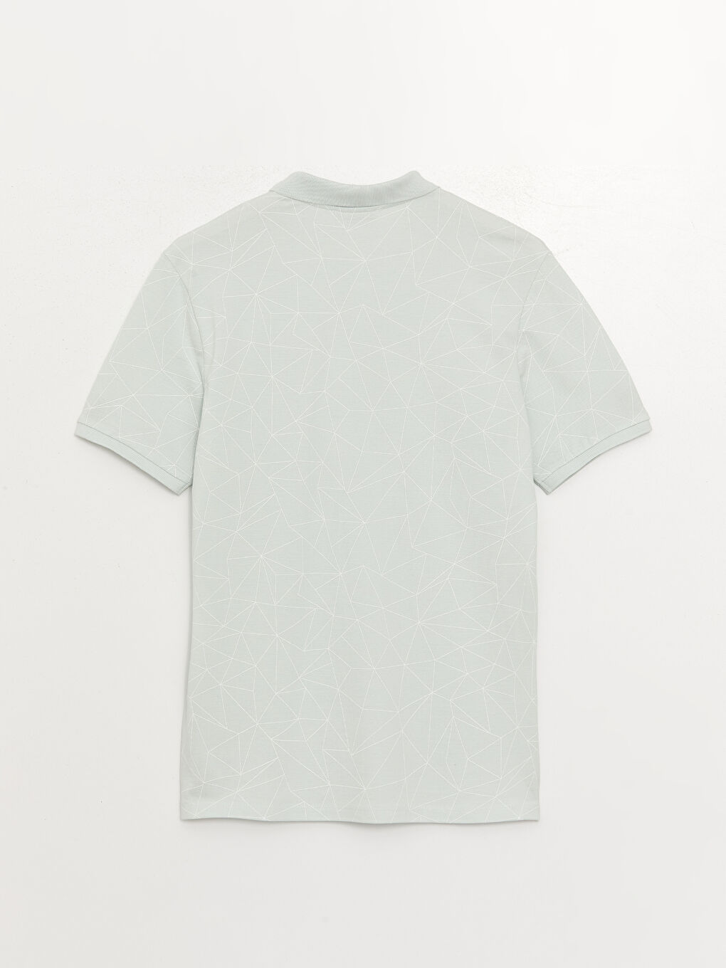 Yeşil Polo Yaka Kısa Kollu Desenli Erkek Tişört-6