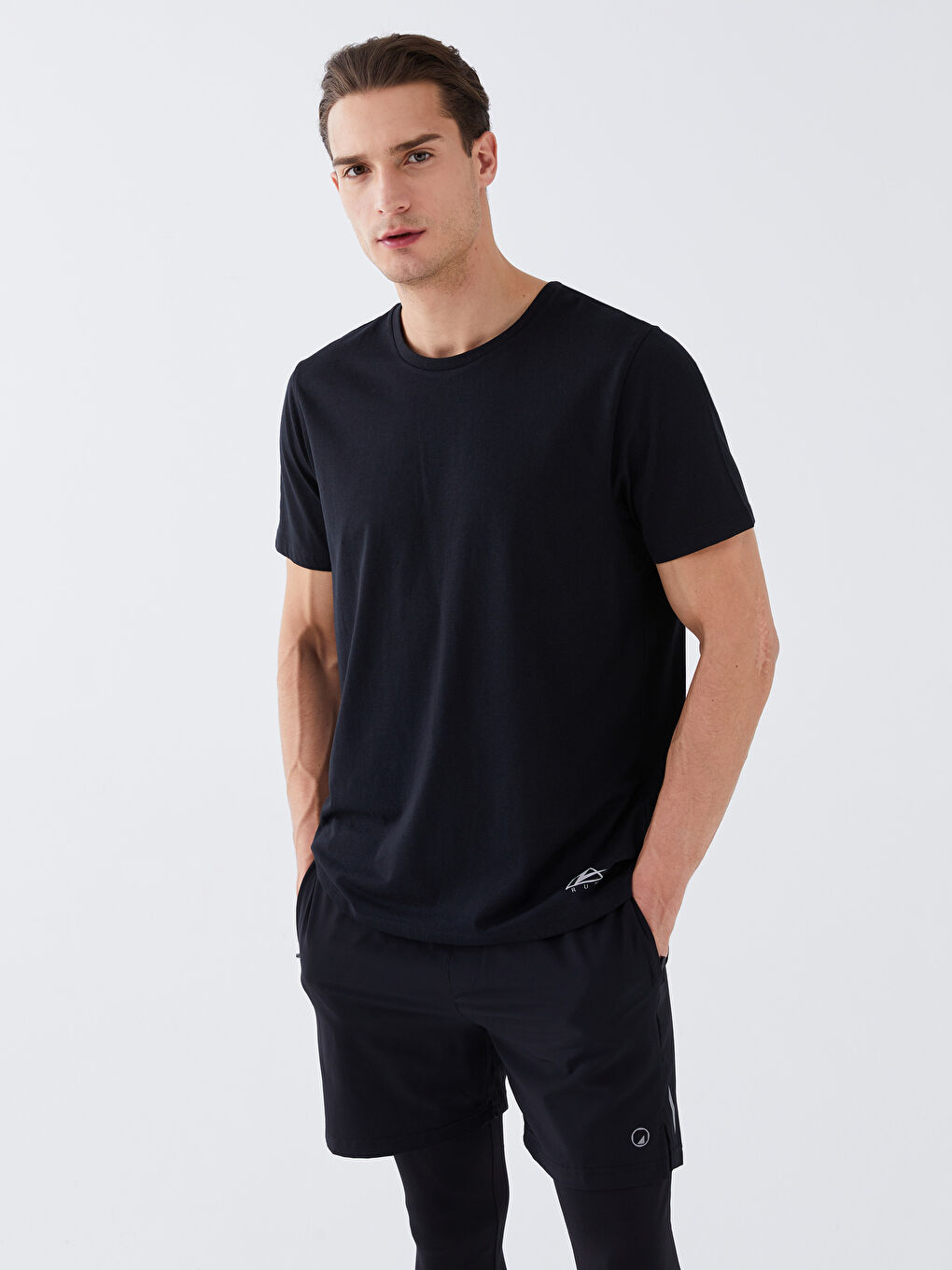 Crew Neck Short Sleeve Men's Sports T-Shirt