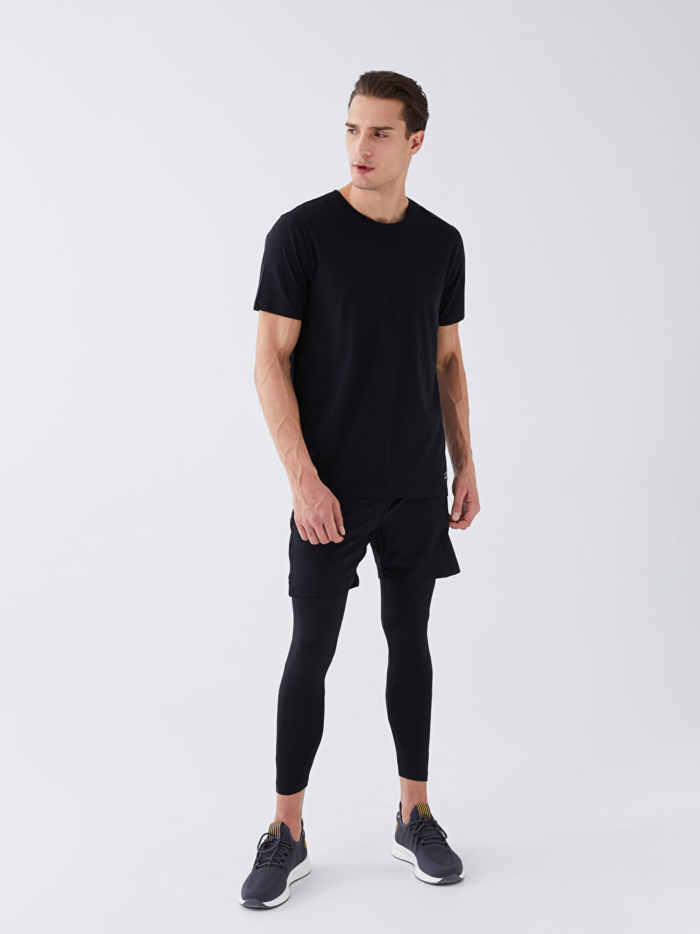 Crew Neck Short Sleeve Men's Sports T-Shirt-2