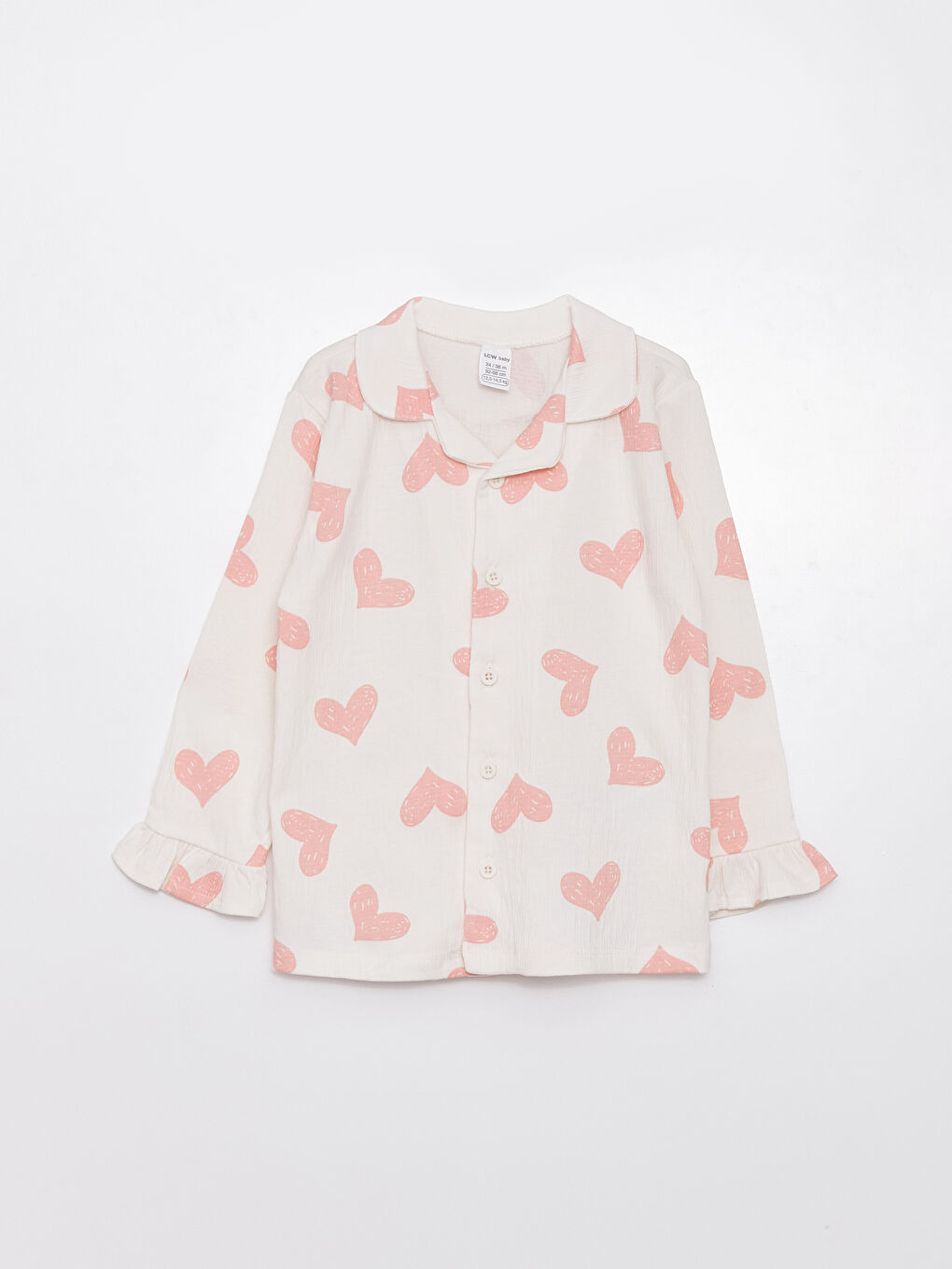 Polo Neck Long Sleeve Printed Baby Girl Pajama Set-1