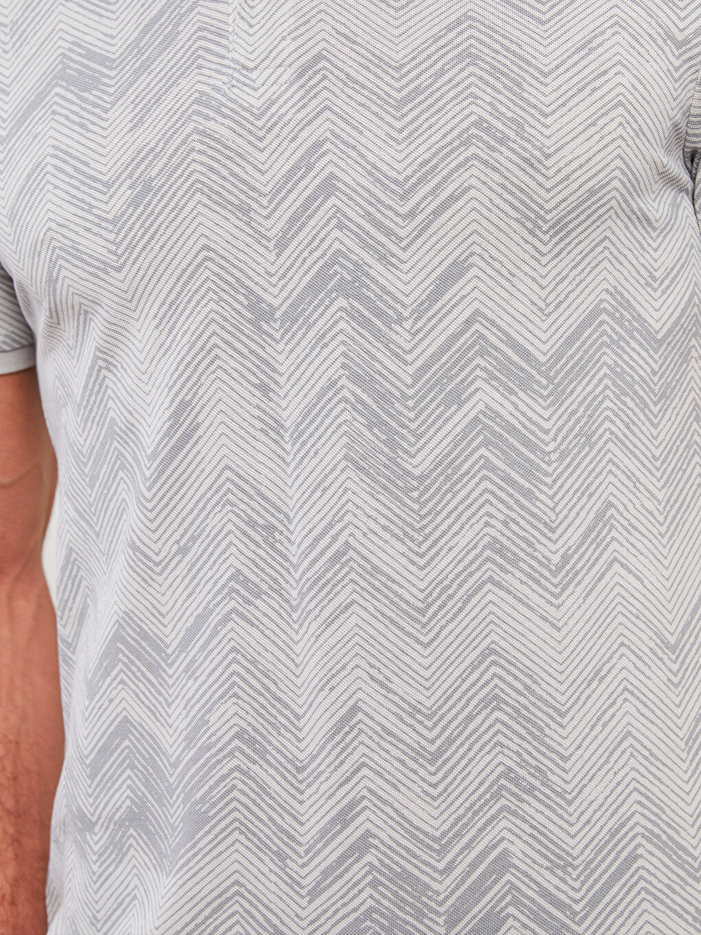 T-shirt pour Hommes à Col Polo Manches Courtes à Motifs en Piqué-3