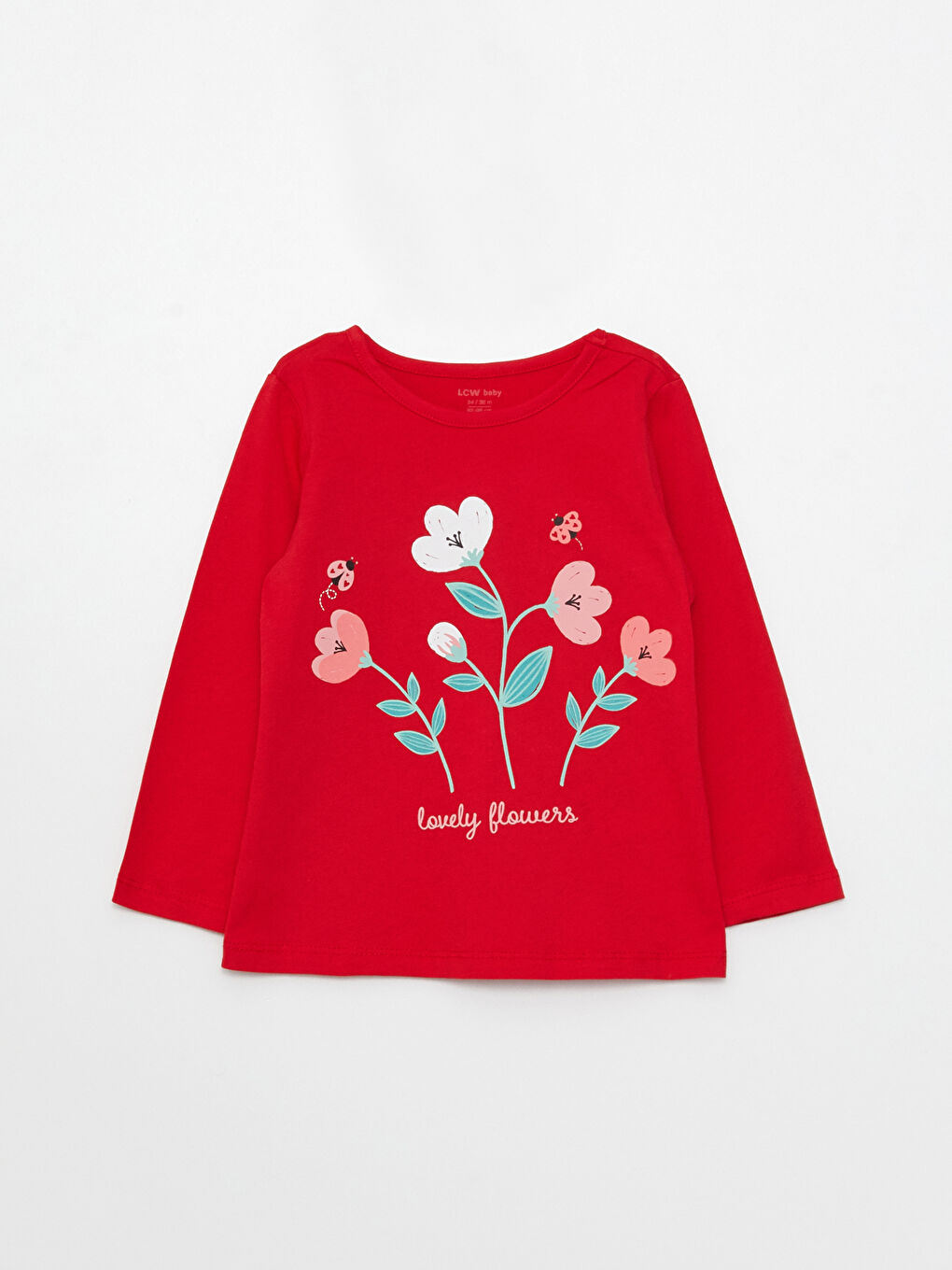 Set De Pijama Pentru Bebeluși Fete Cu Mânecă Lungă Și Imprimeu, Guler Rotund, Pachet De 4-1