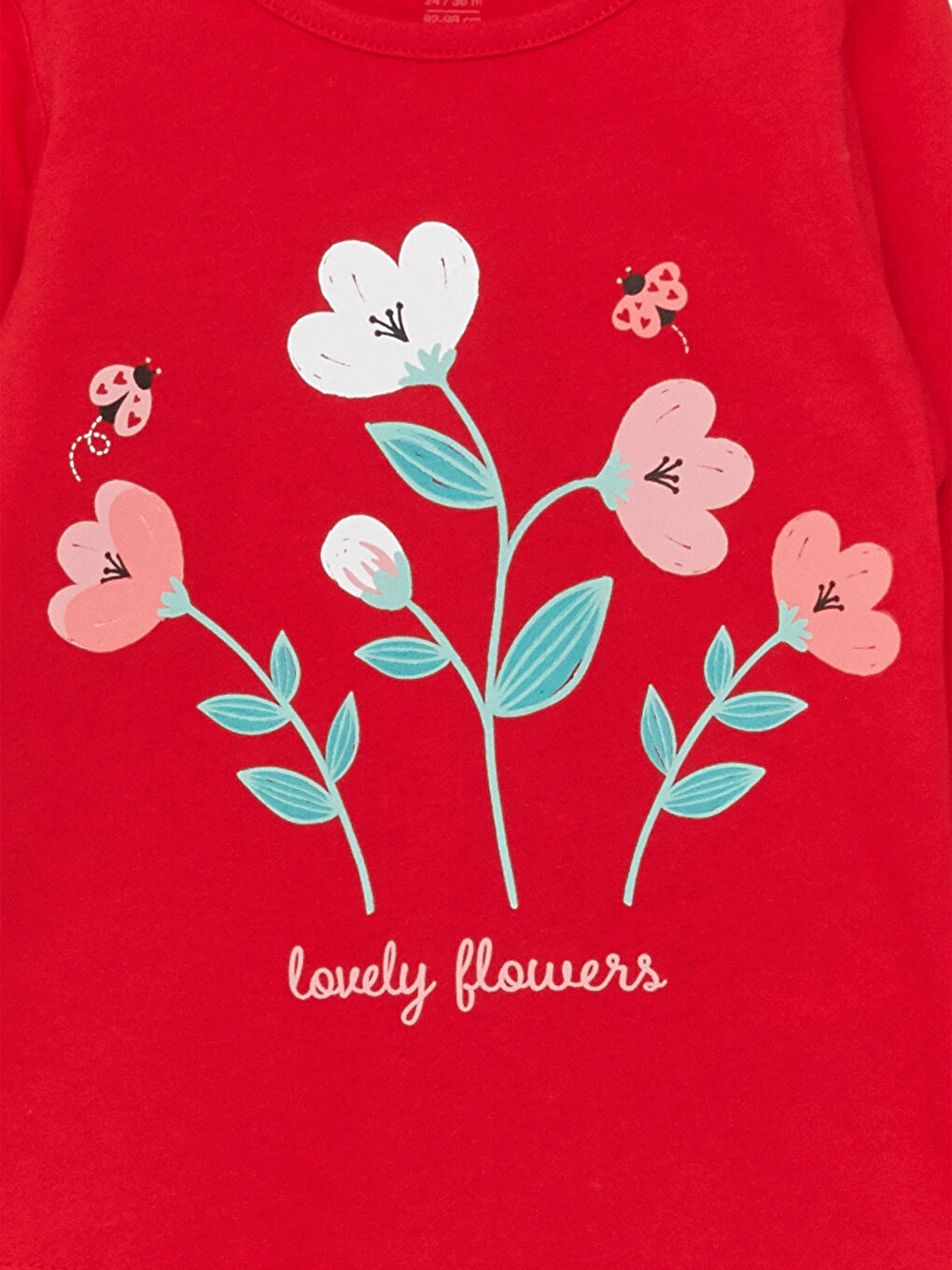 Set De Pijama Pentru Bebeluși Fete Cu Mânecă Lungă Și Imprimeu, Guler Rotund, Pachet De 4-5