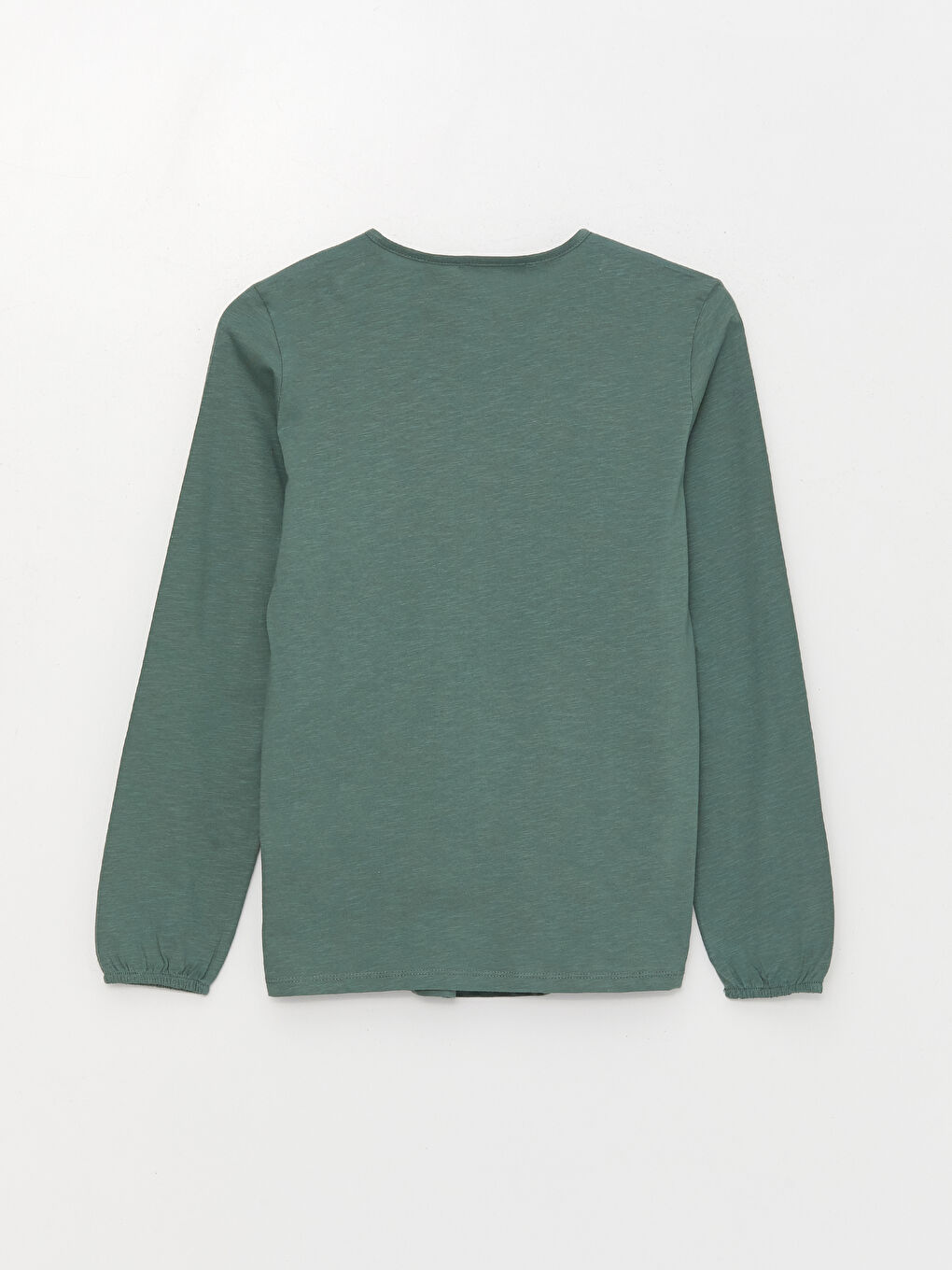 Yeşil Bağlamalı Yaka Nakışlı Uzun Kollu Kadın Bluz-6