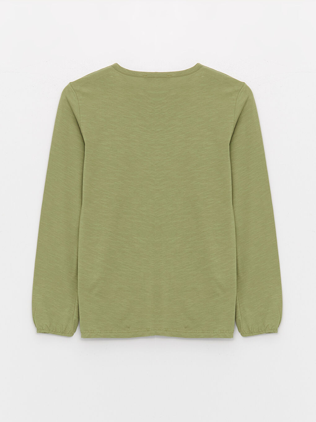 Yeşil Bisiklet Yaka Nakışlı Uzun Kollu Kadın Bluz-6