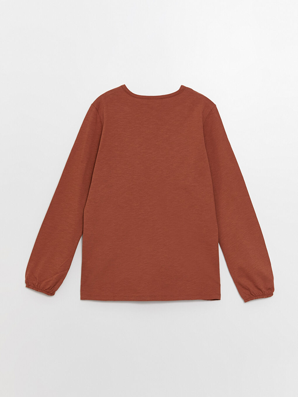 Kahverengi Bisiklet Yaka Nakışlı Uzun Kollu Kadın Bluz-6