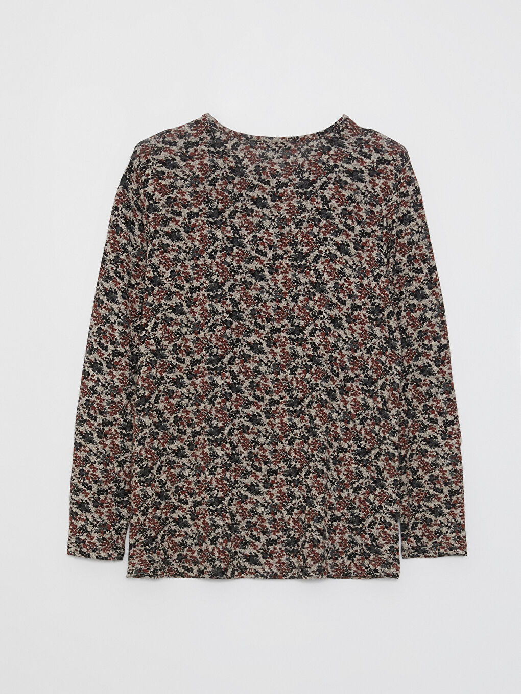 Crew Neck Patterned Long Sleeve Women's T-Shirt-6