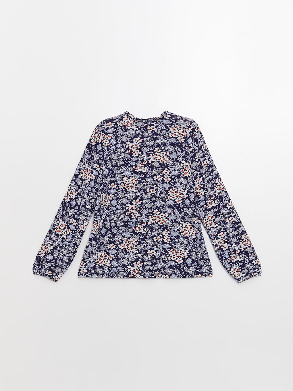 Blouse à Col Lavallière à Motifs et Manches Longues pour Femmes-6