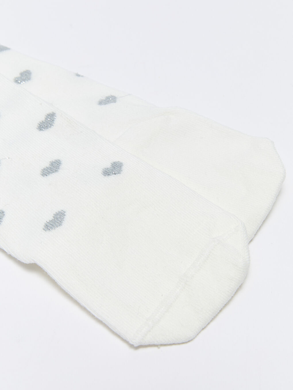 Beyaz Baskılı Kız Bebek Külotlu Çorap-1