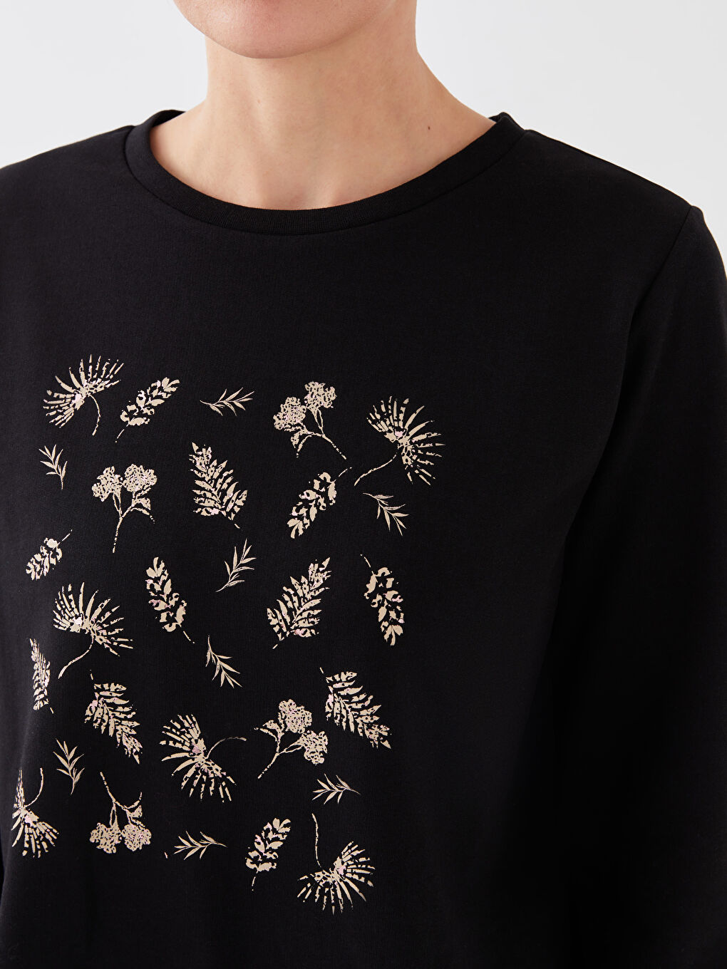 LCW Grace Women's Crew Neck Printed Long Sleeve Sweatshirt -S33727Z8-CVL