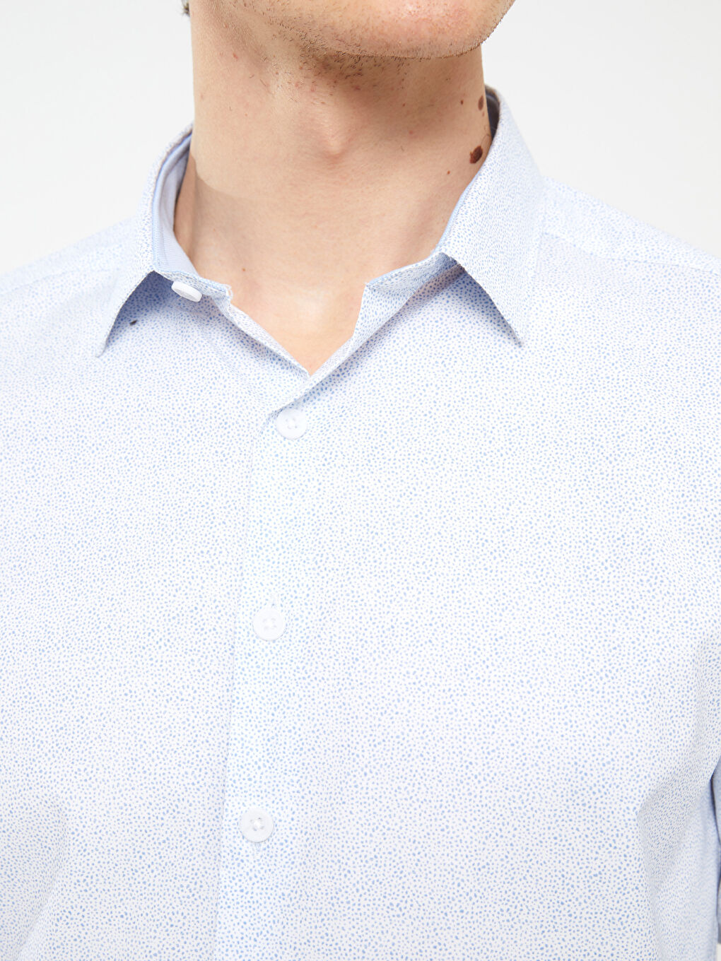 Mavi Ekstra Dar Kalıp Uzun Kollu Desenli Erkek Gömlek-1