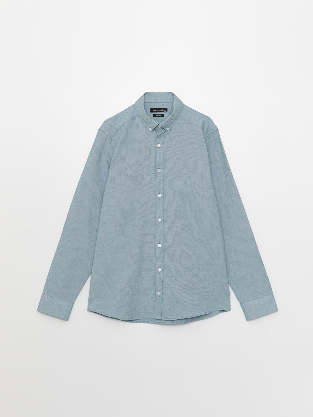 Рубашка мужская слим-фит с длинным рукавом из оксфорда-5