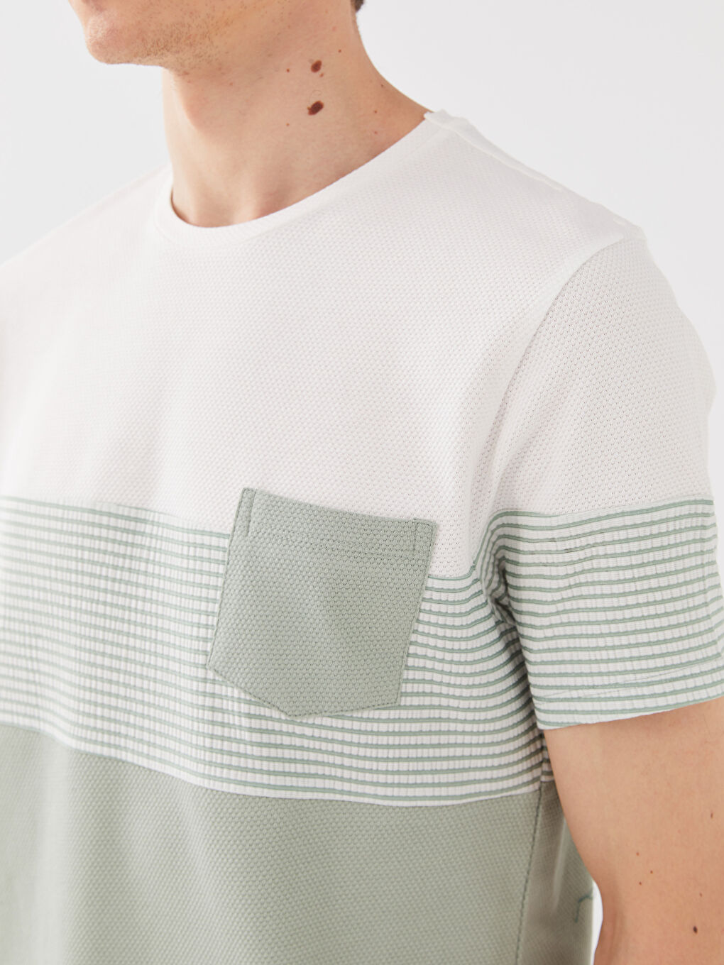 Crew Neck Short Sleeve Color Block Men's T-Shirt-3