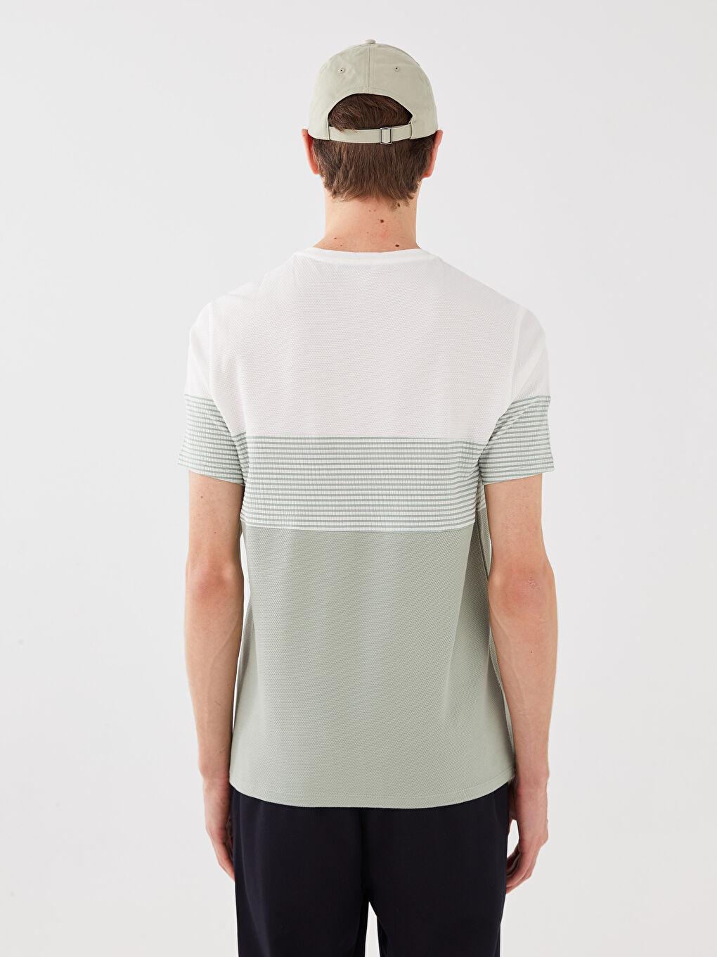 Crew Neck Short Sleeve Color Block Men's T-Shirt-4