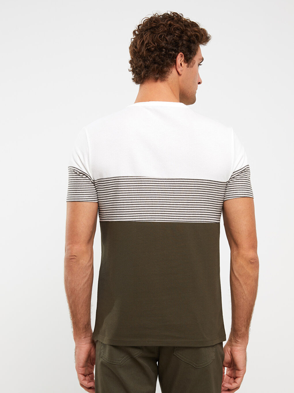 Crew Neck Short Sleeve Color Block Men's T-Shirt-4