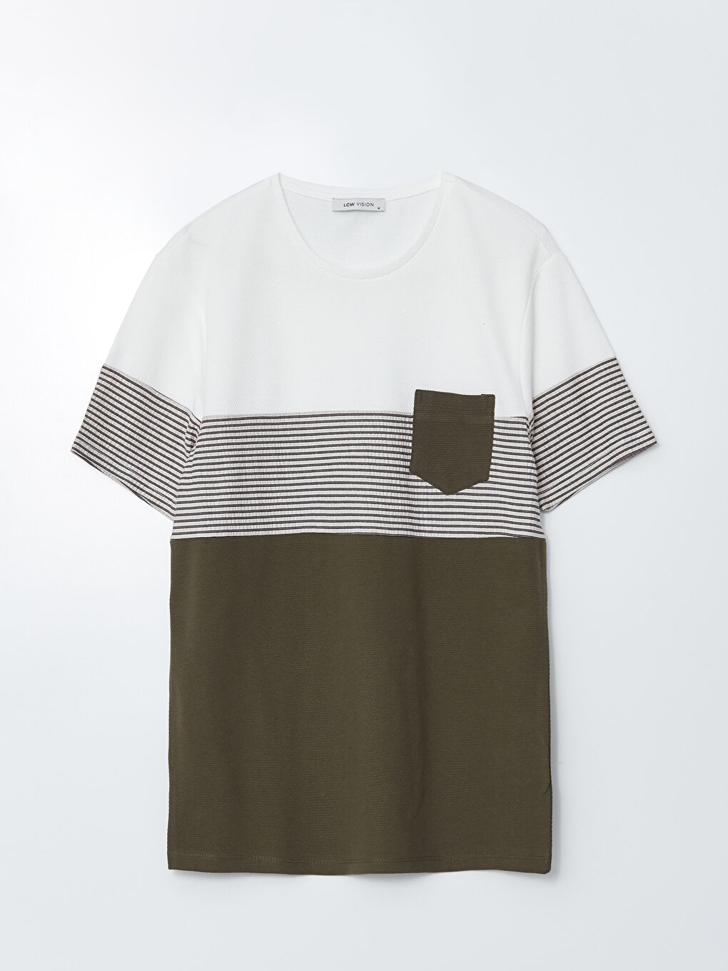 Crew Neck Short Sleeve Color Block Men's T-Shirt-5