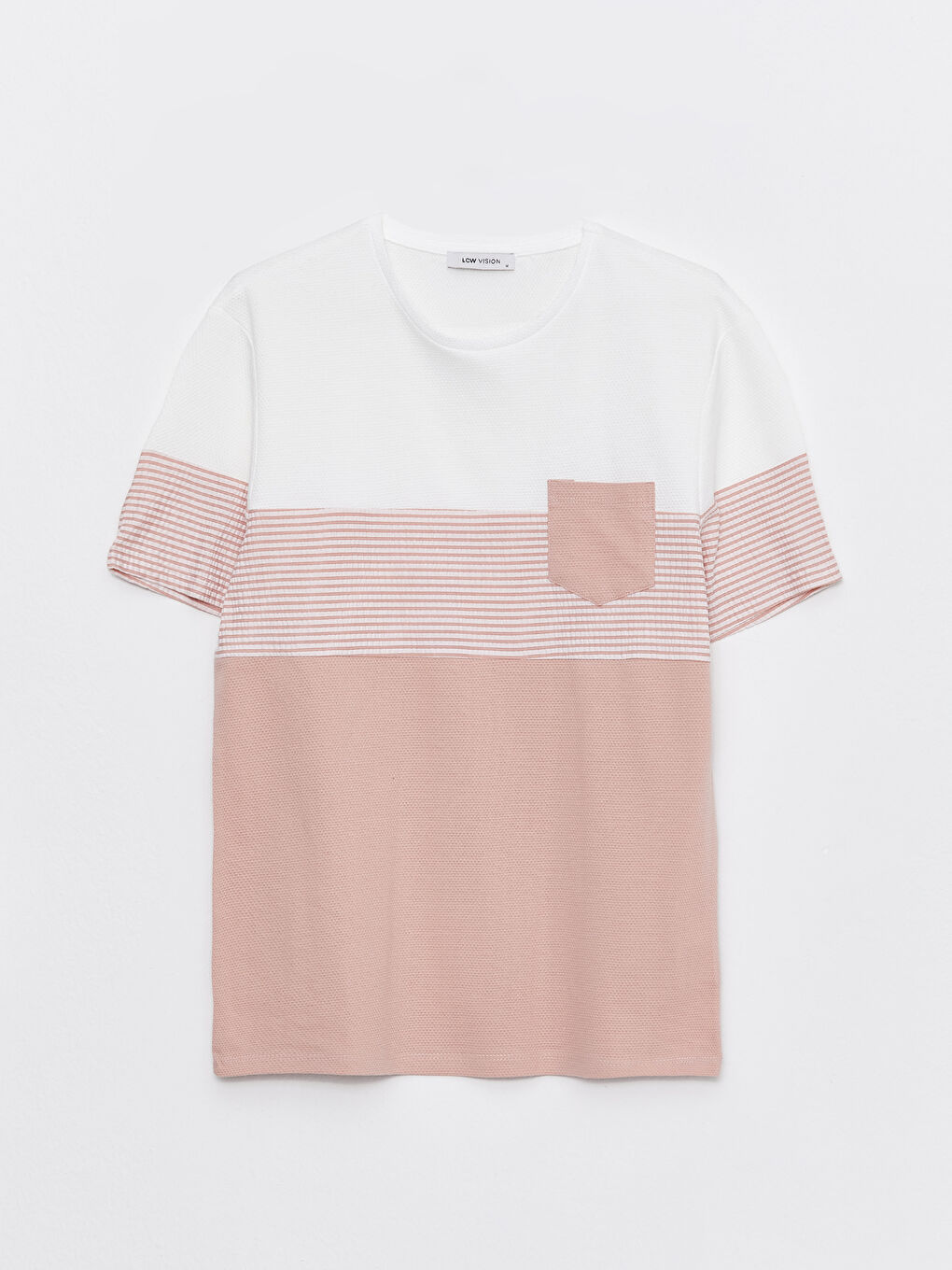 Crew Neck Short Sleeve Color Block Men's T-Shirt -S33764Z8-J3S