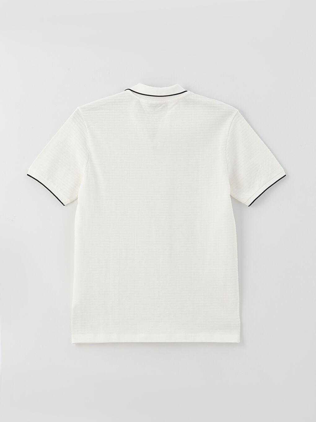 Beyaz Polo Yaka Kısa Kollu Penye Erkek Tişört-6