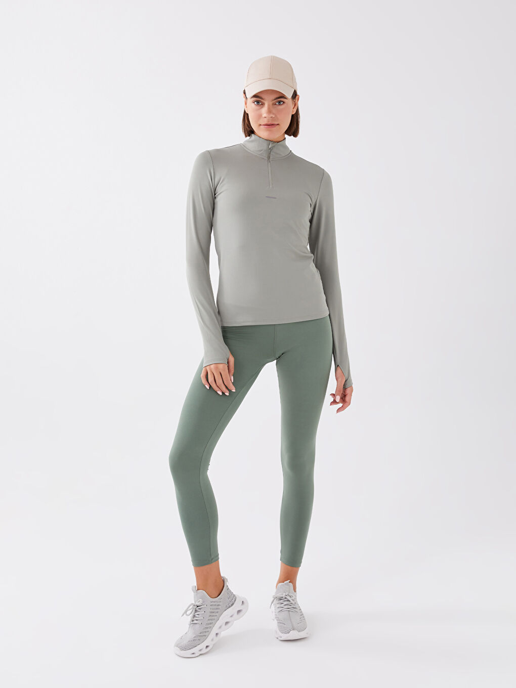 T-shirt à Col Cheminée Réflecteur Imprimé à Manches Longues pour Femmes-2